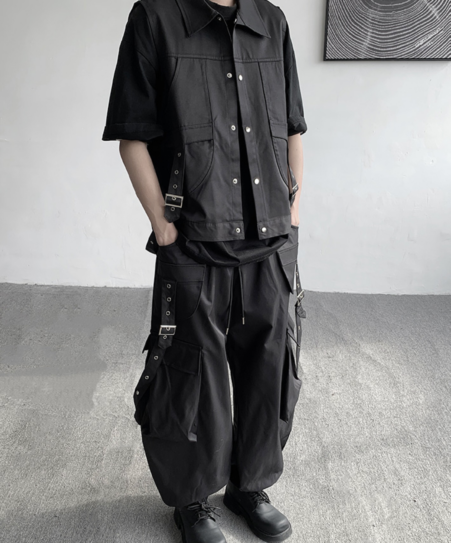 multi-pocket wide leg cargo pants EN2024