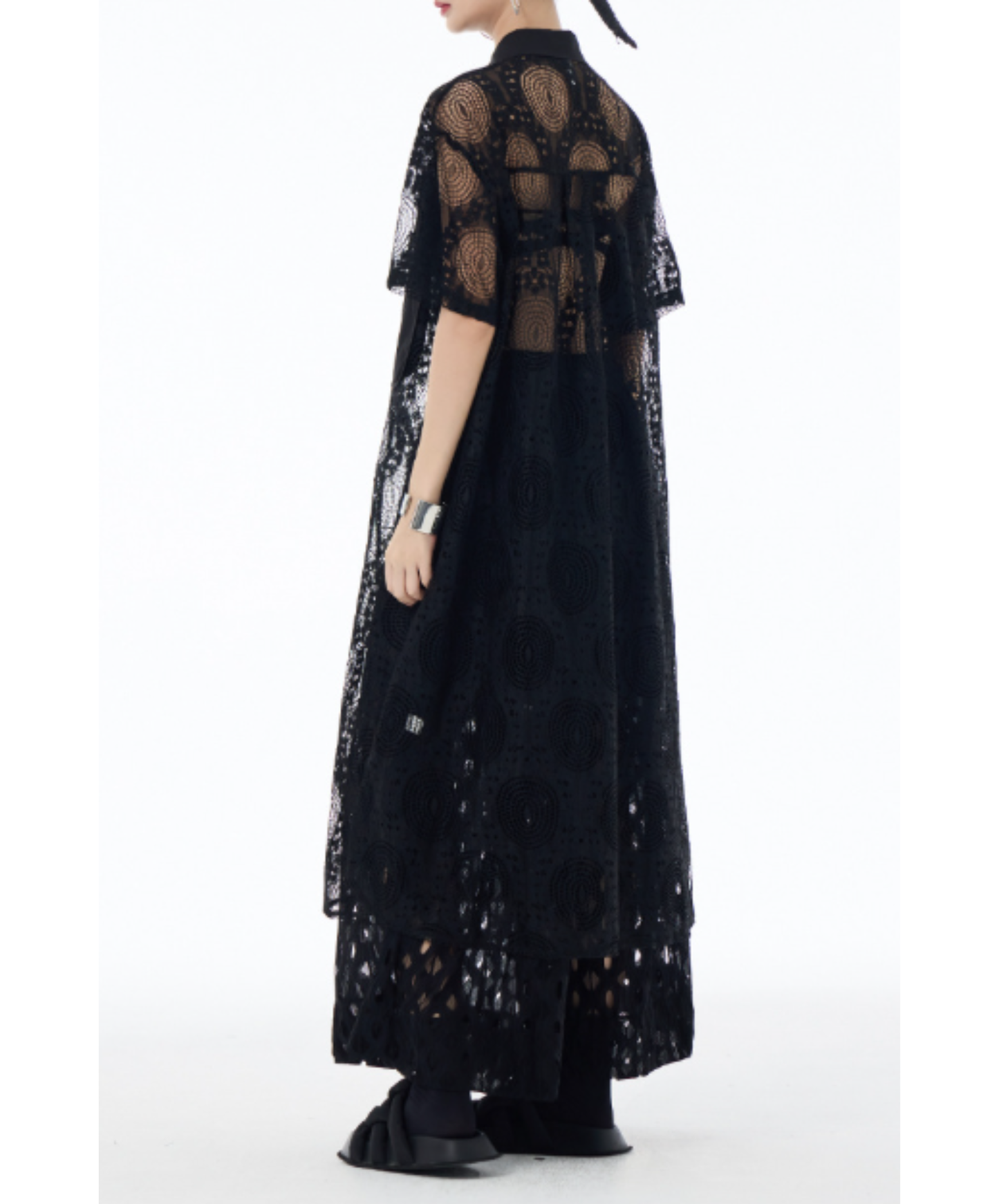 jacquard lace see-through vest EN2983