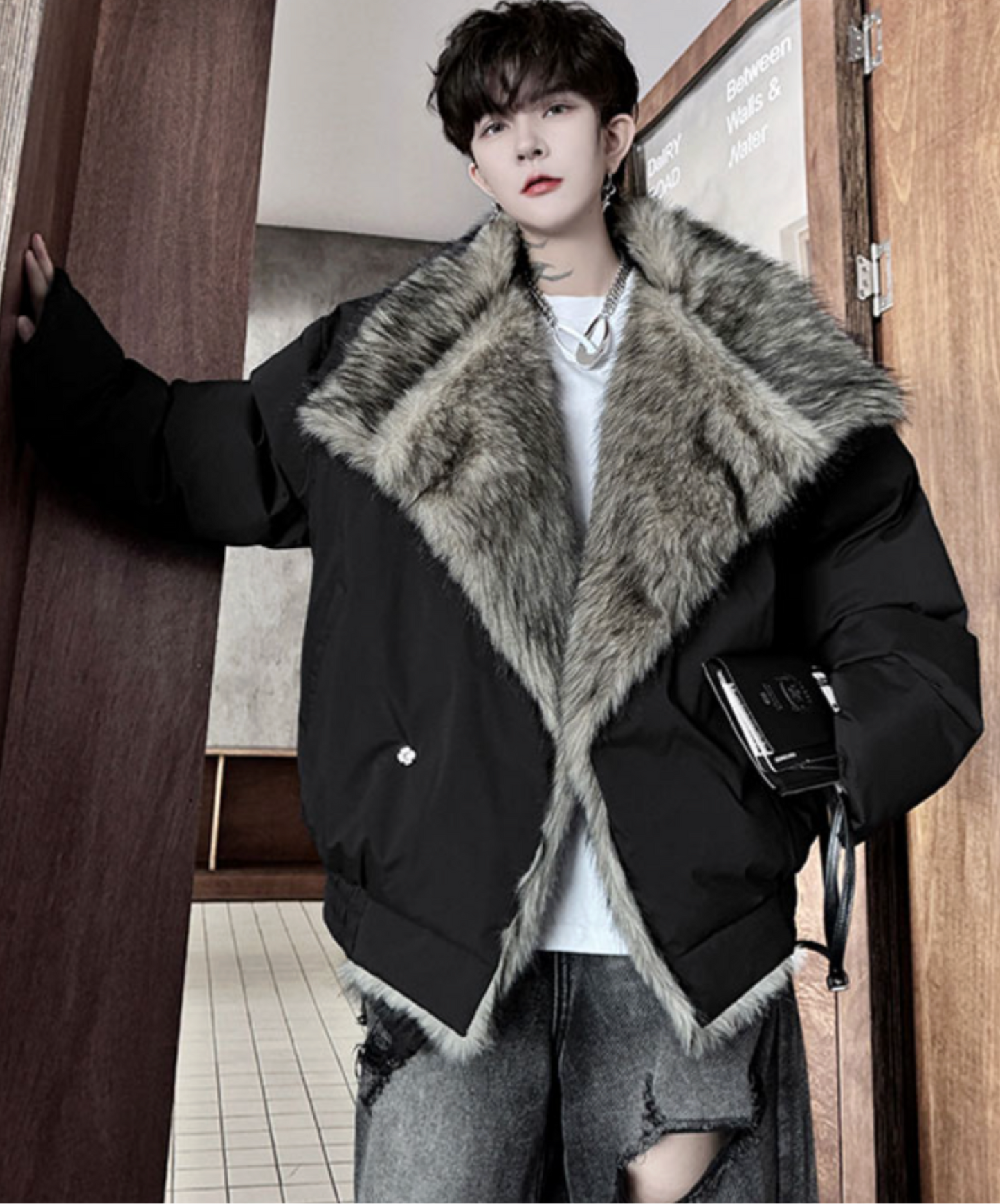 padded mink look jacket EN2594