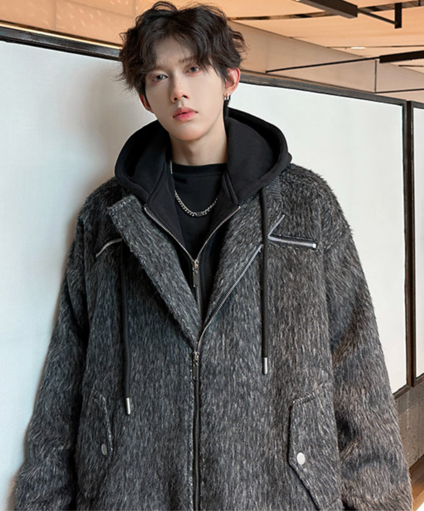 fake two-piece casual hoodie EN2550