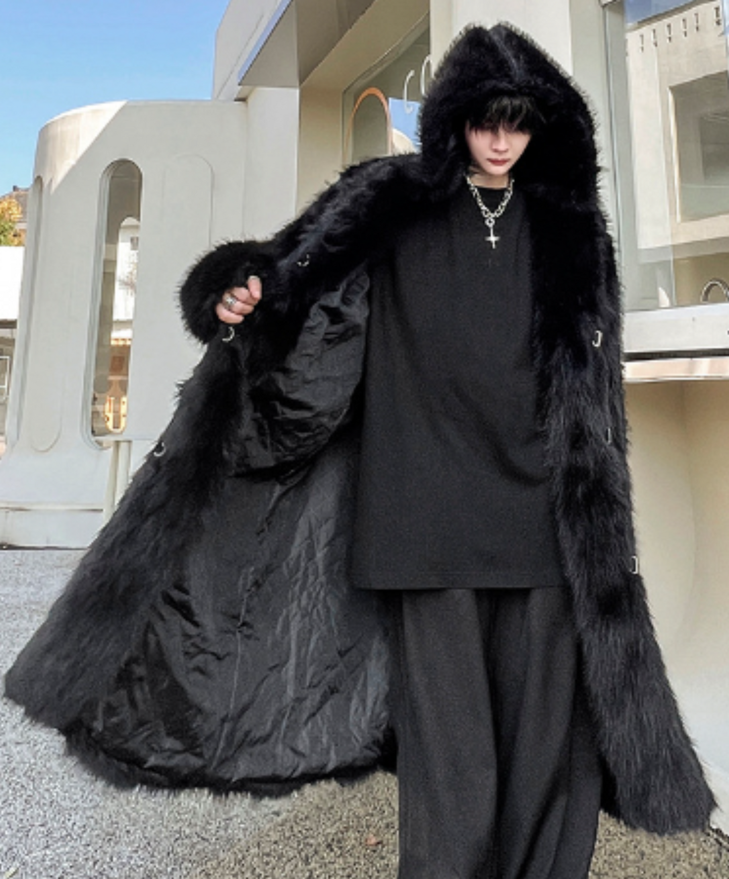 voluminous fake fur coat EN1366