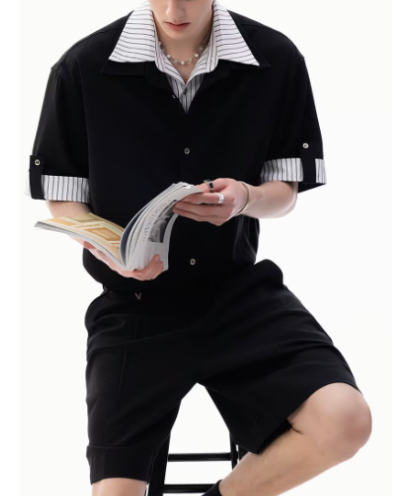 two-piece design stripe shirt EN2971
