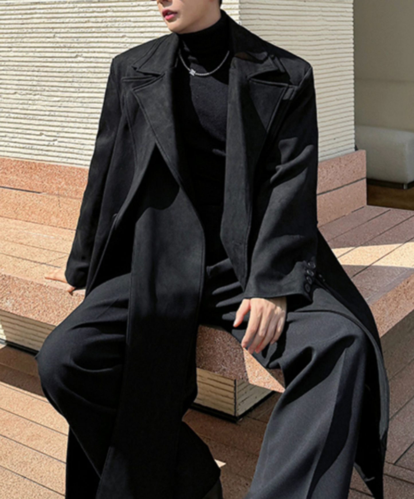 double-breasted long coat EN2529