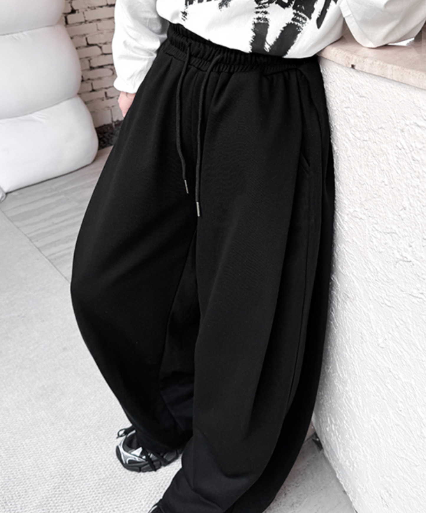 casual volume silhouette sweatshirt wide pants EN2101
