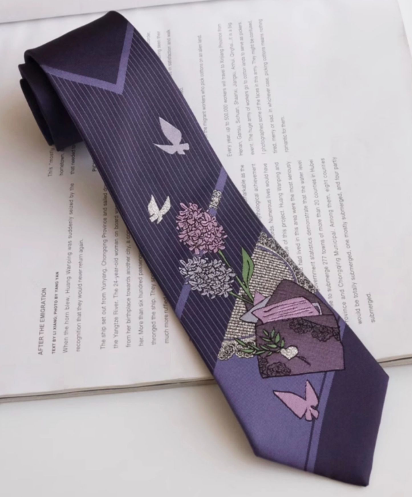 dark lavender letter necktie EN2676