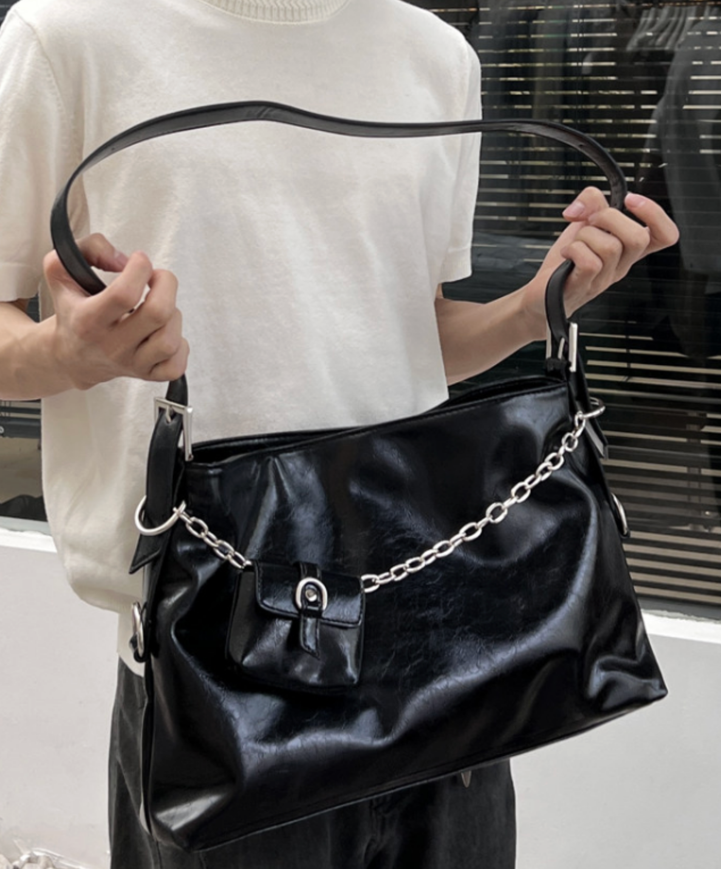 dark crossbody tote bag EN2729