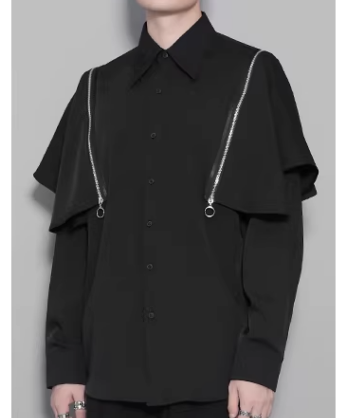 【style100】dark mode outfit set EN2994（shirt + necktie + pants set）