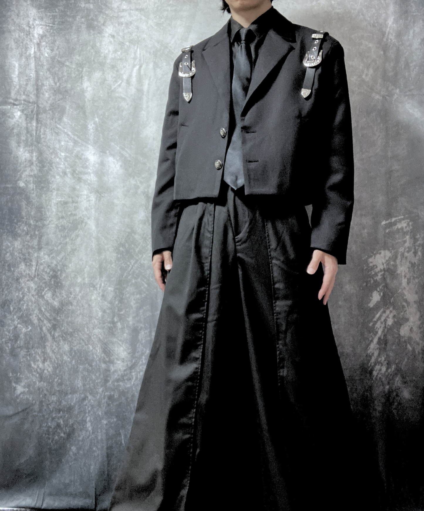 【style54】dark mode outfit set EN1851（jacket + shirt + pants set）