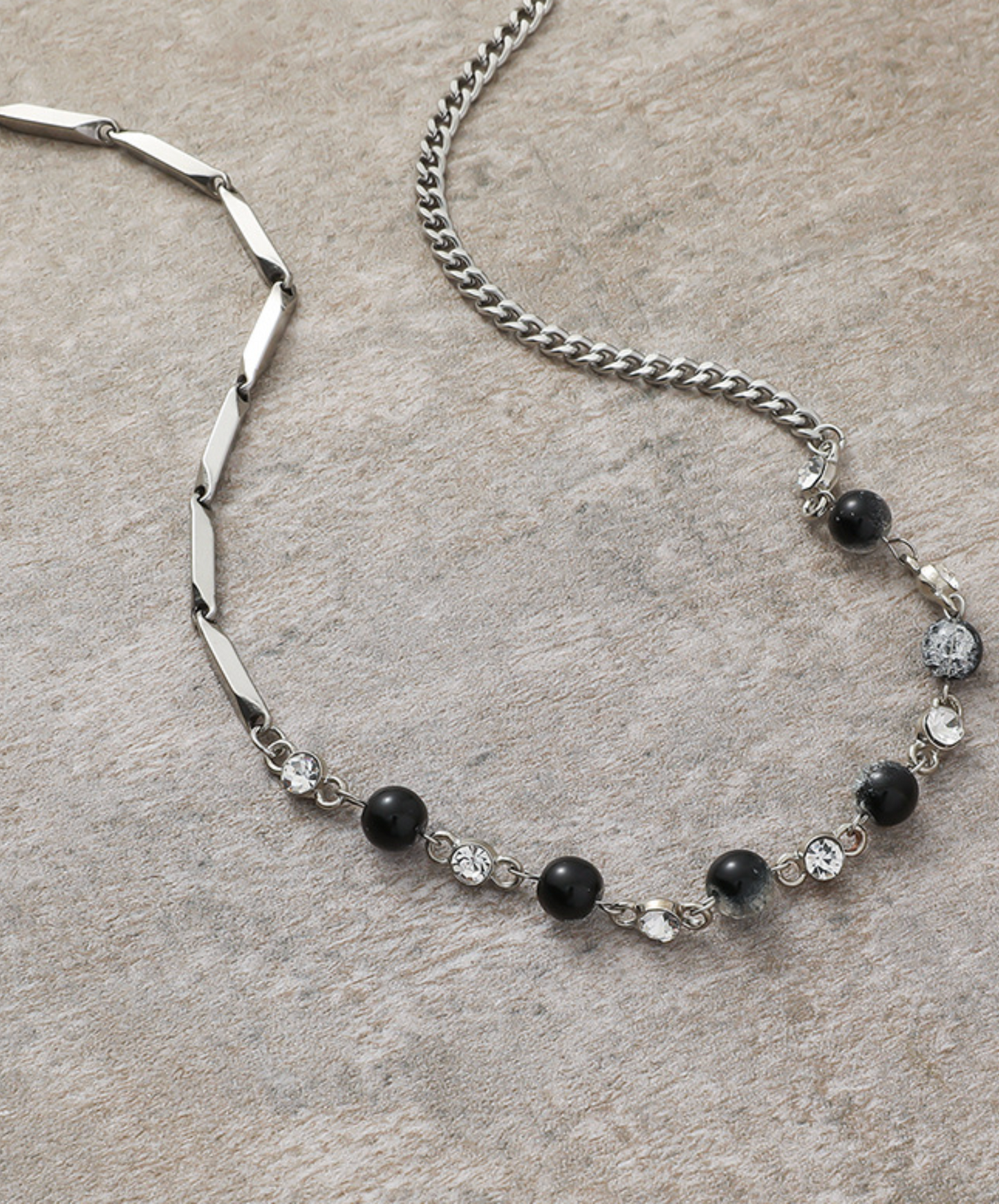 black clear beads necklace EN2514