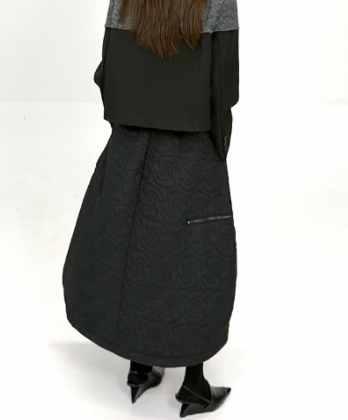 3d-stitched balloon silhouette skirt EN3152