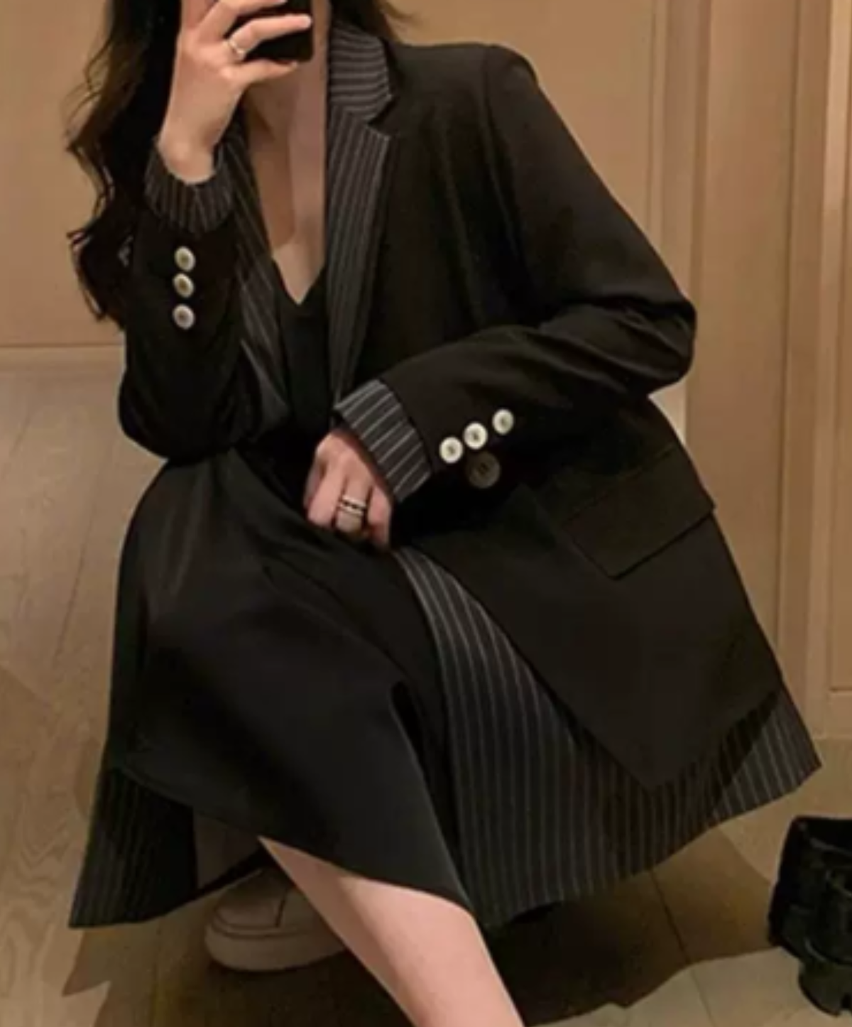 striped double-breasted design jacket EN3224