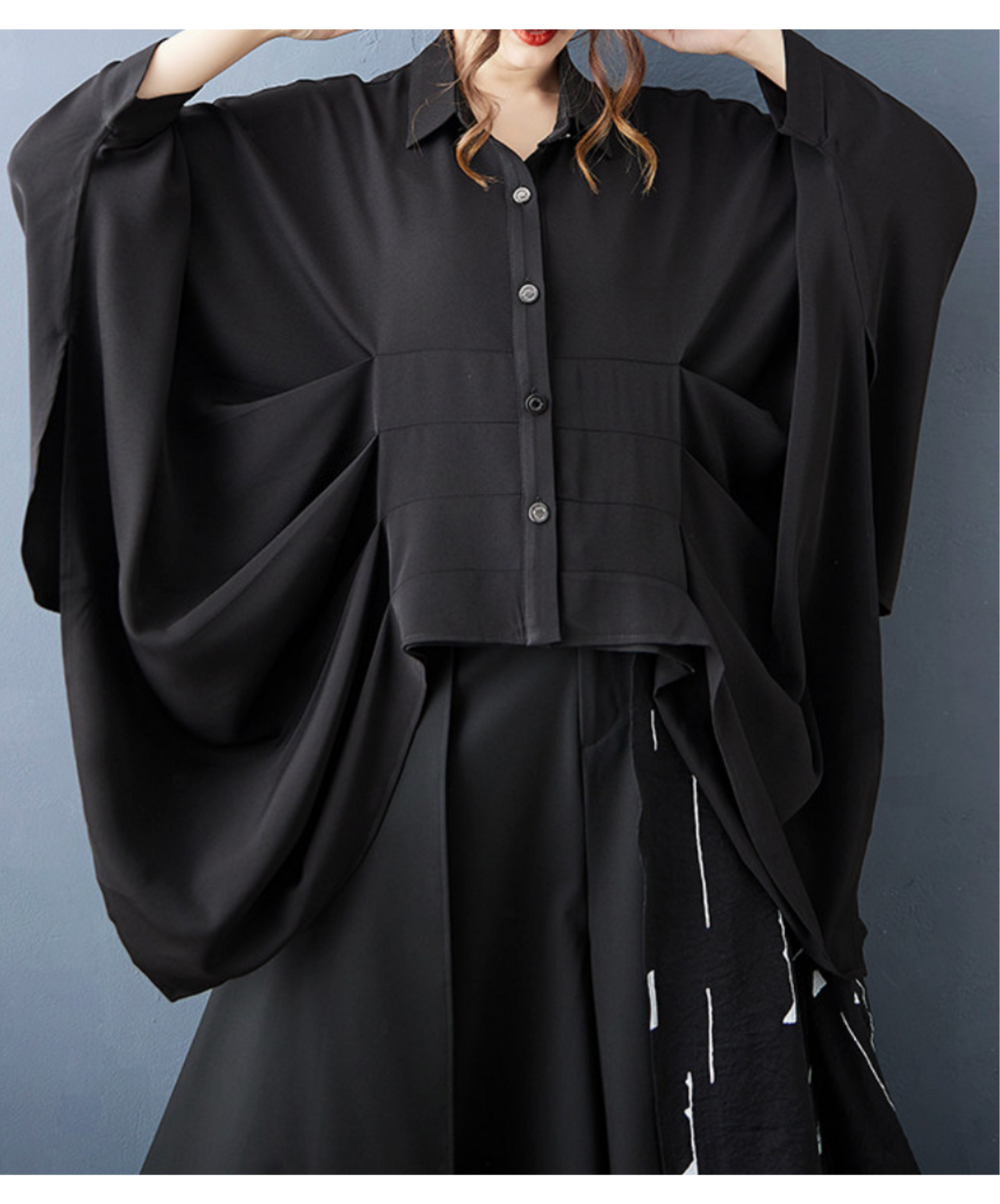 bat wing sleeve Irregular shirt EN2680