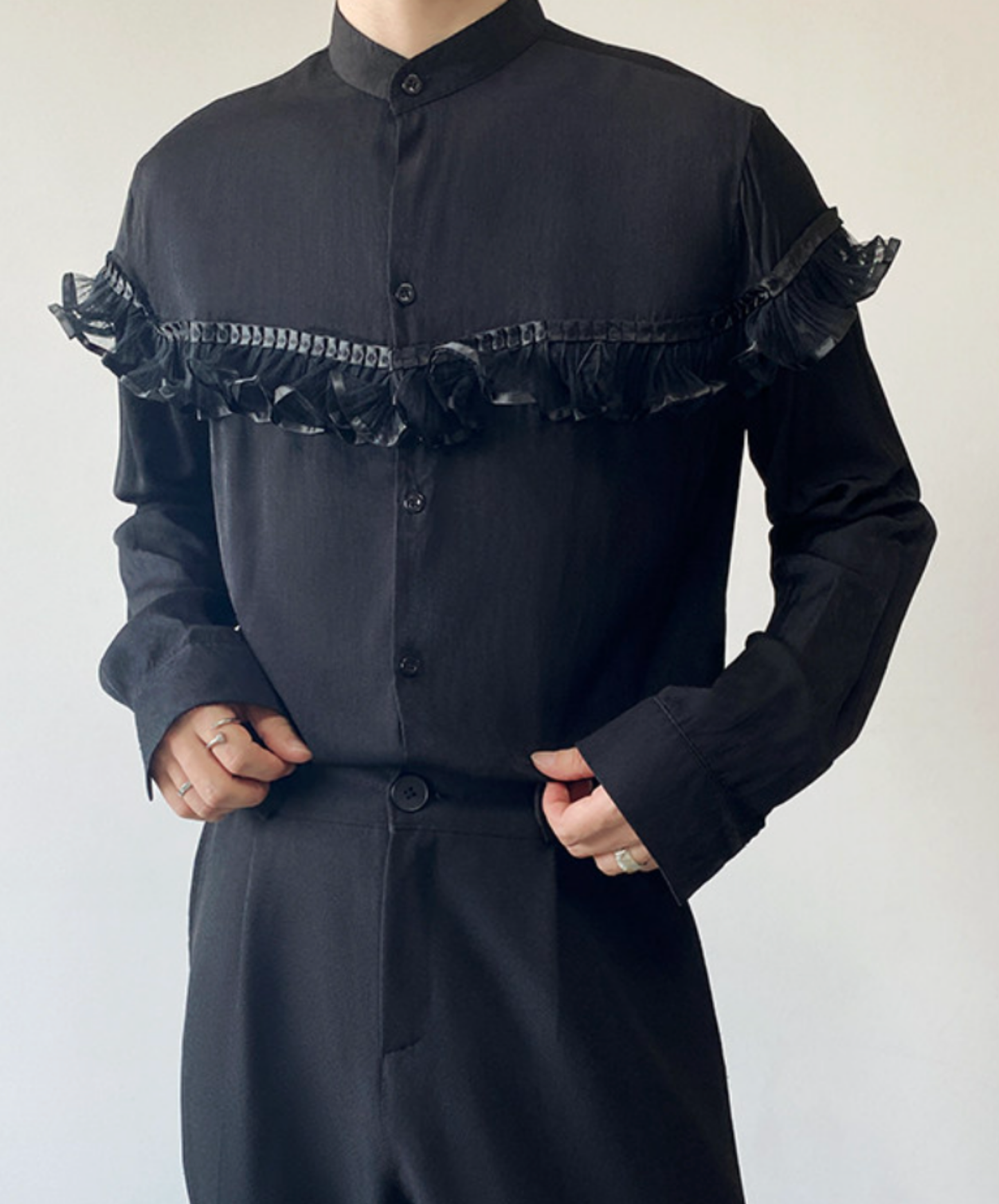 royal style lace trim shirt EN2671