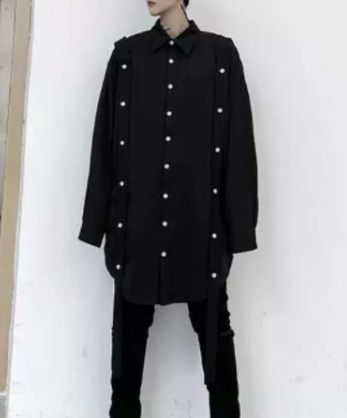 long belt with button detail long shirt EN3107