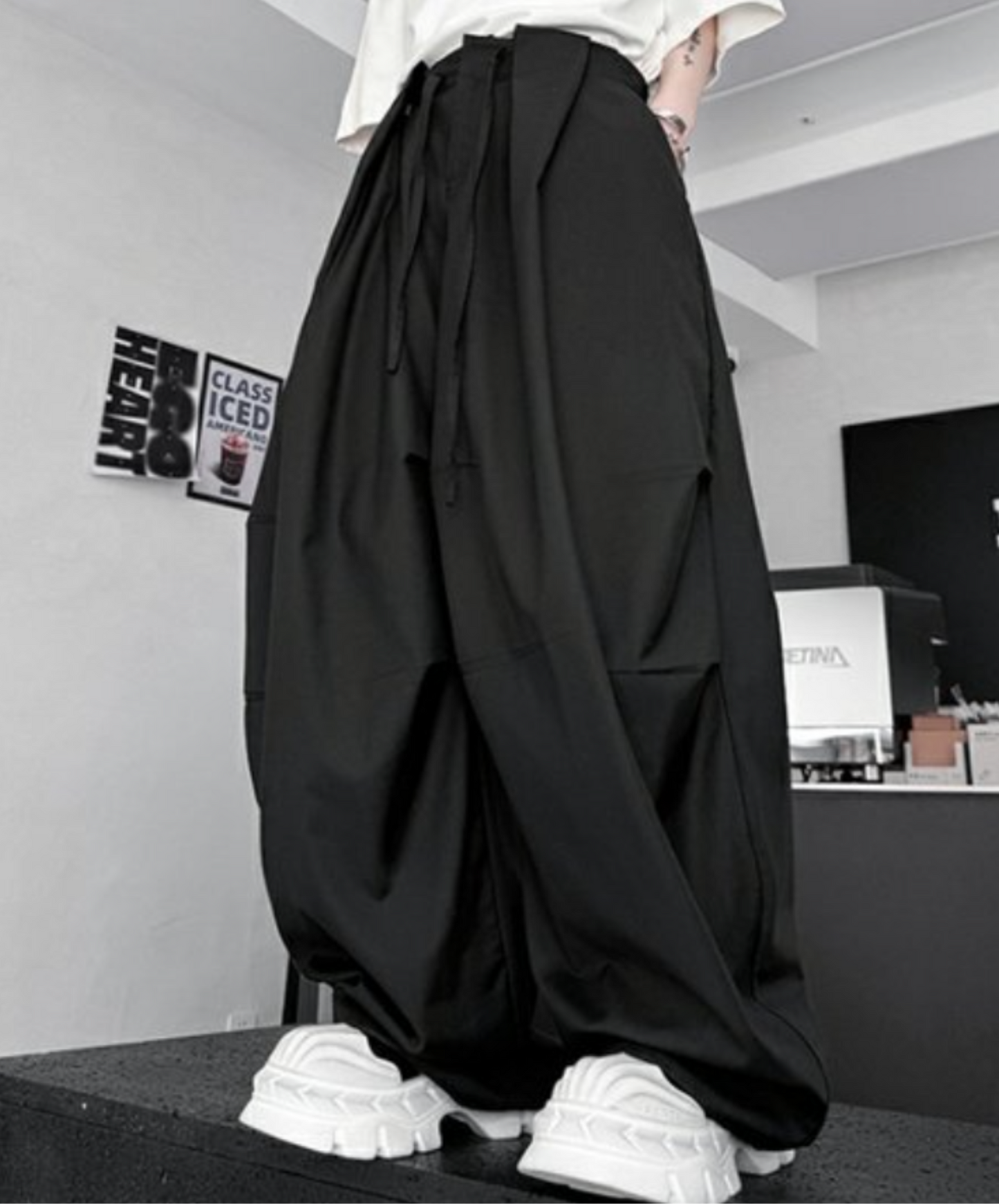 casual drape parachute wide pants EN2092