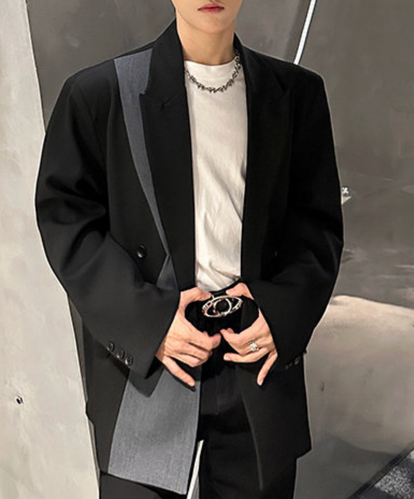 color block double breasted jacket EN2537