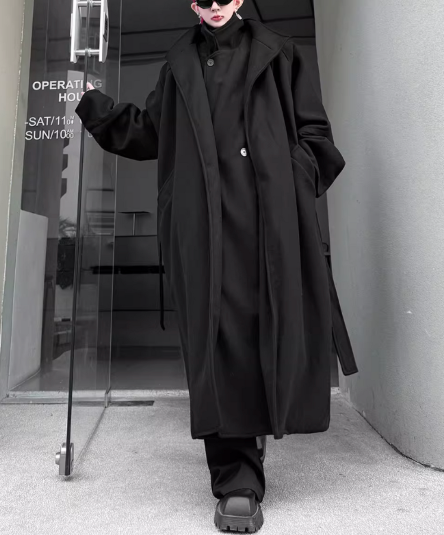 fake two-piece mid-length coat EN2562