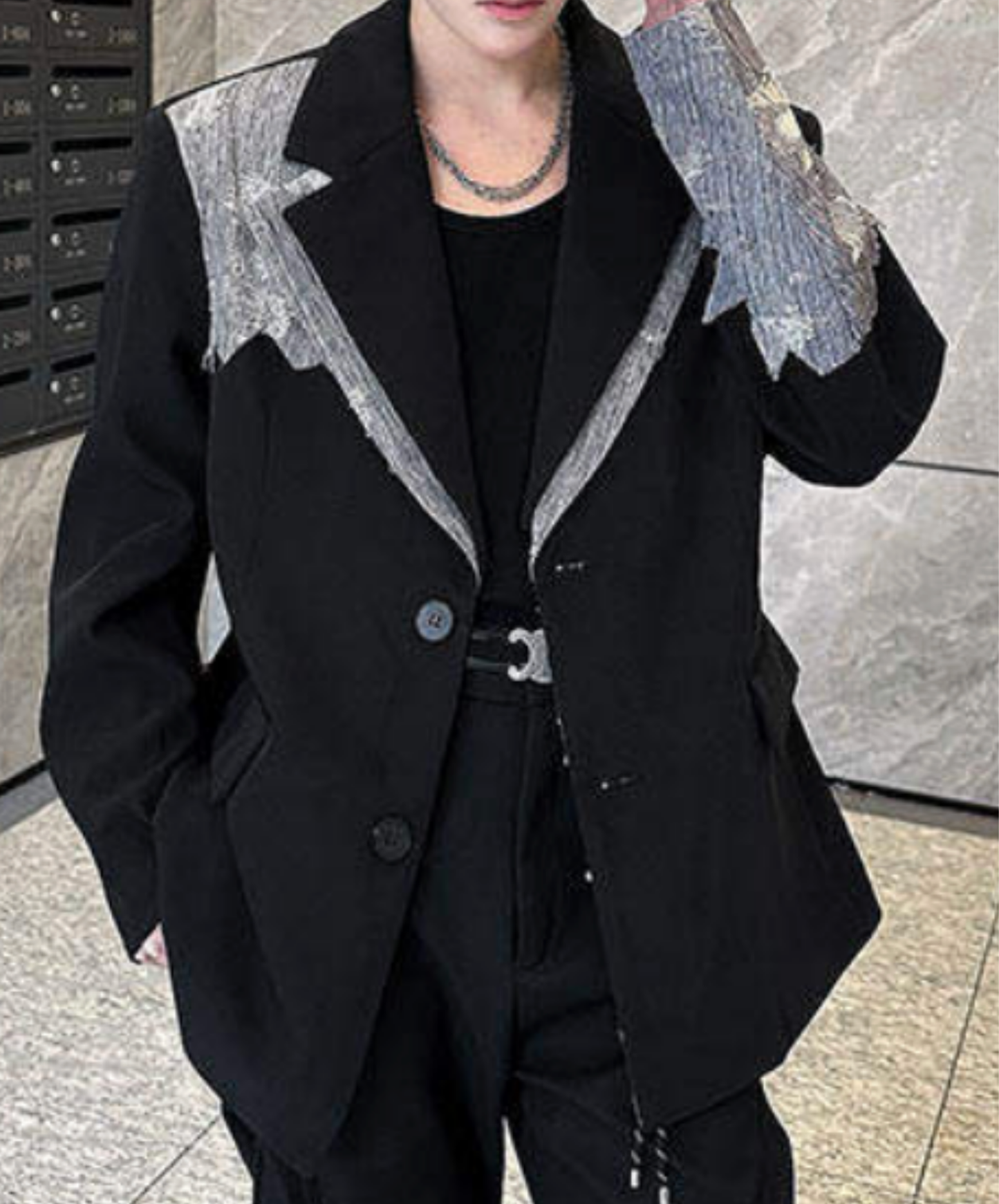 【style95】dark mode outfit set EN2869（jacket + shirt + pants set）