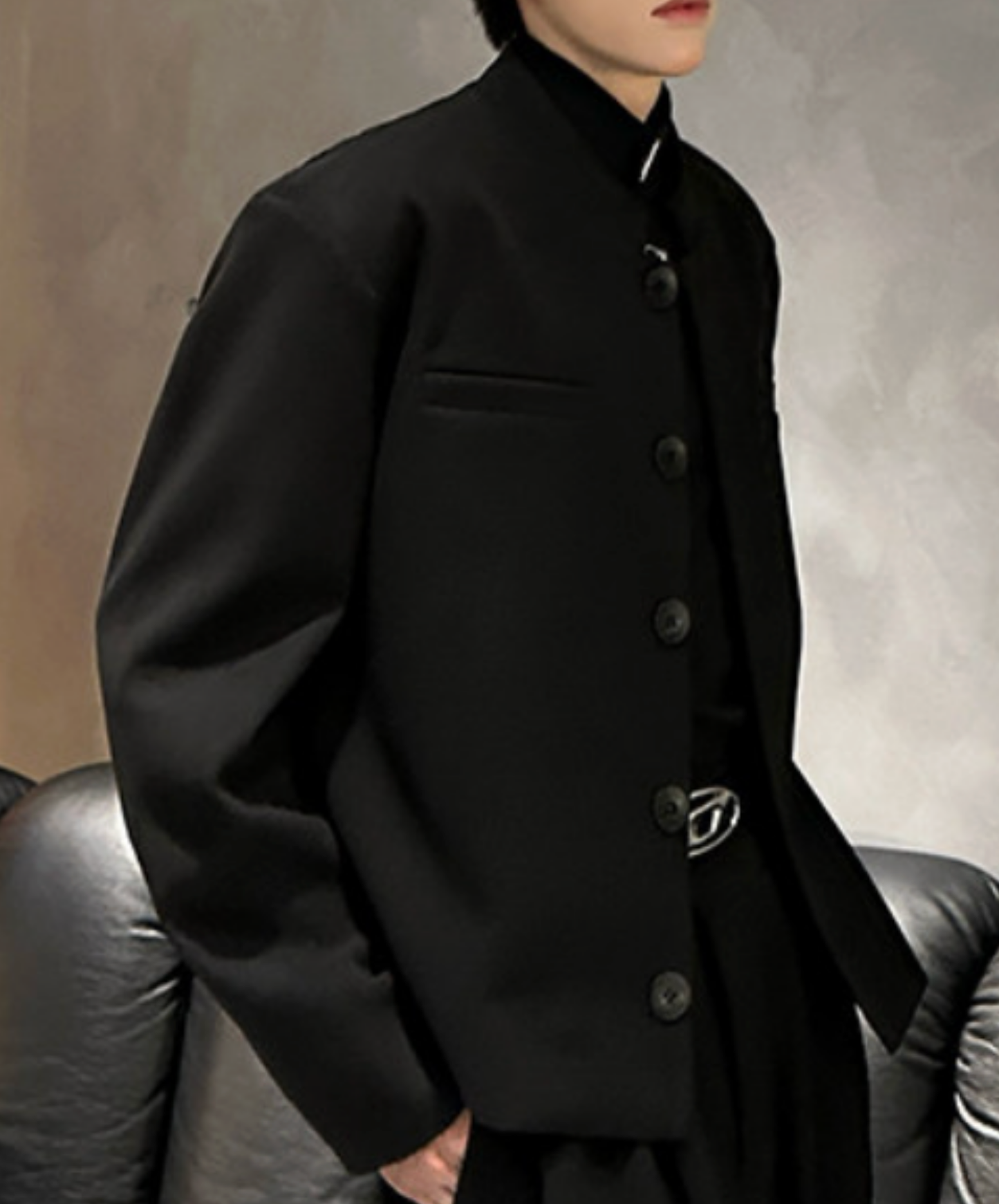 korean retro style stand collar jacket EN2684