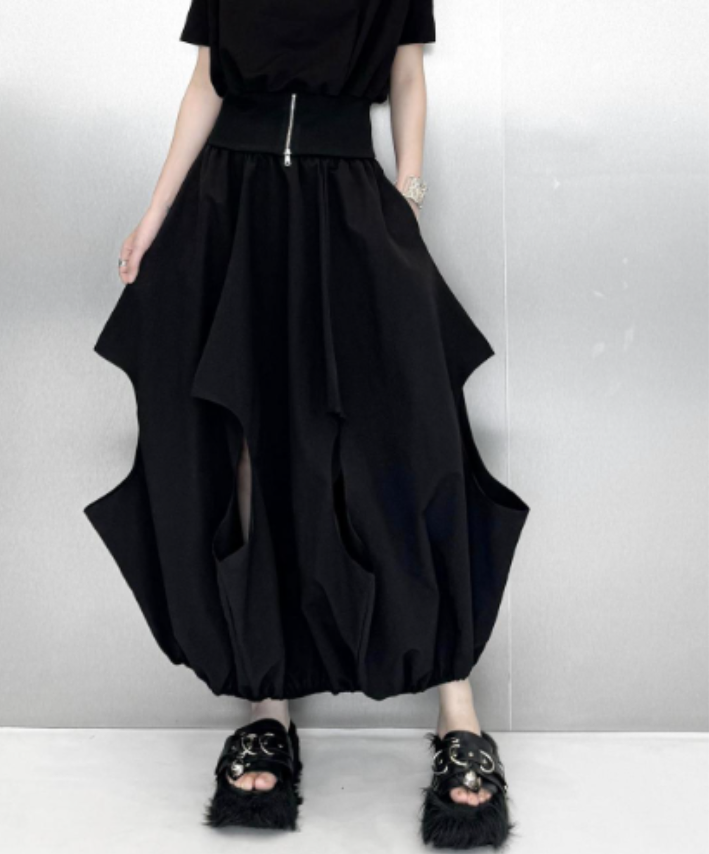 dark Irregular cutout tulip design skirt EN3078