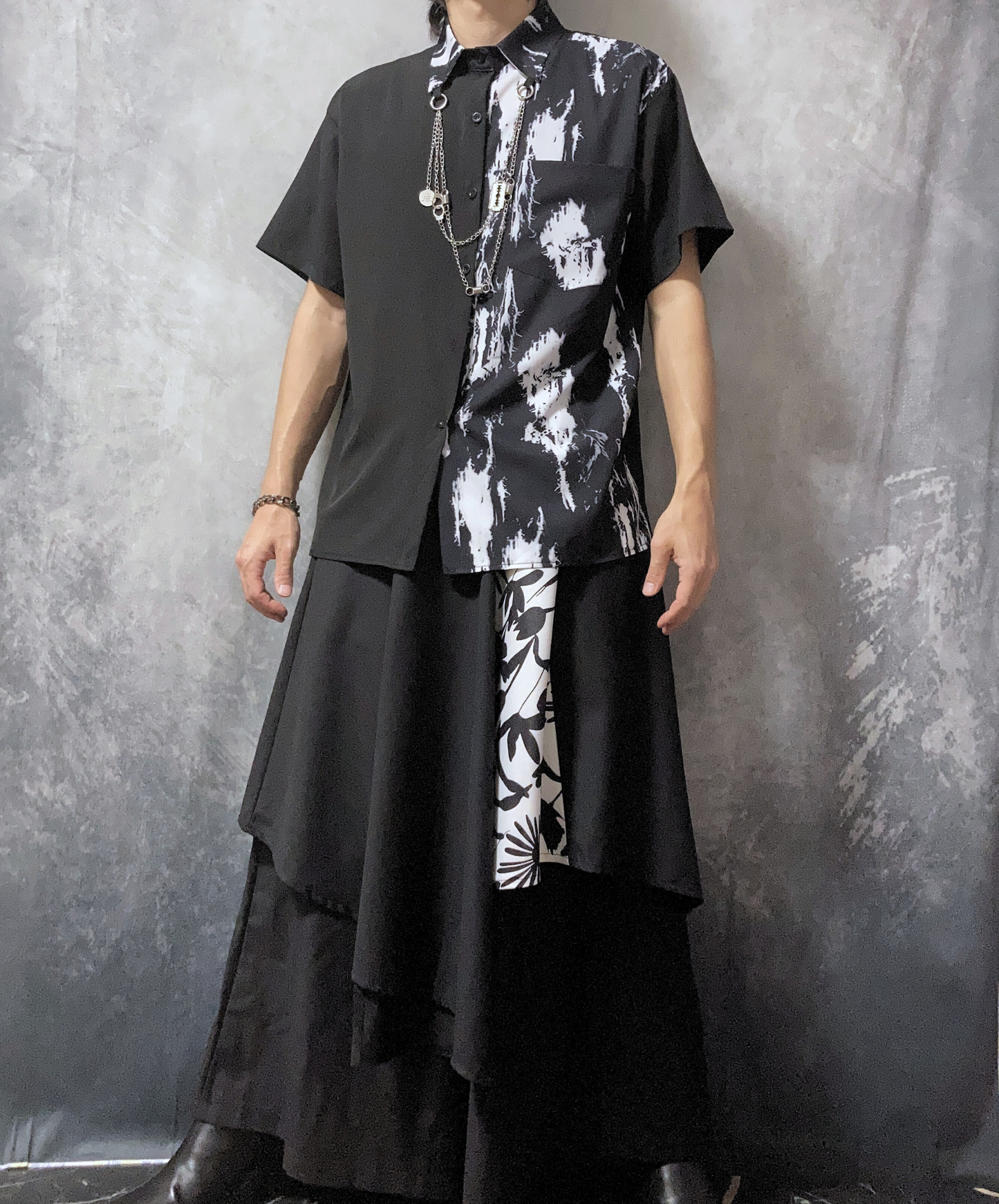 【style60】dark mode outfit set EN1863（jacket + shirt + pants set）