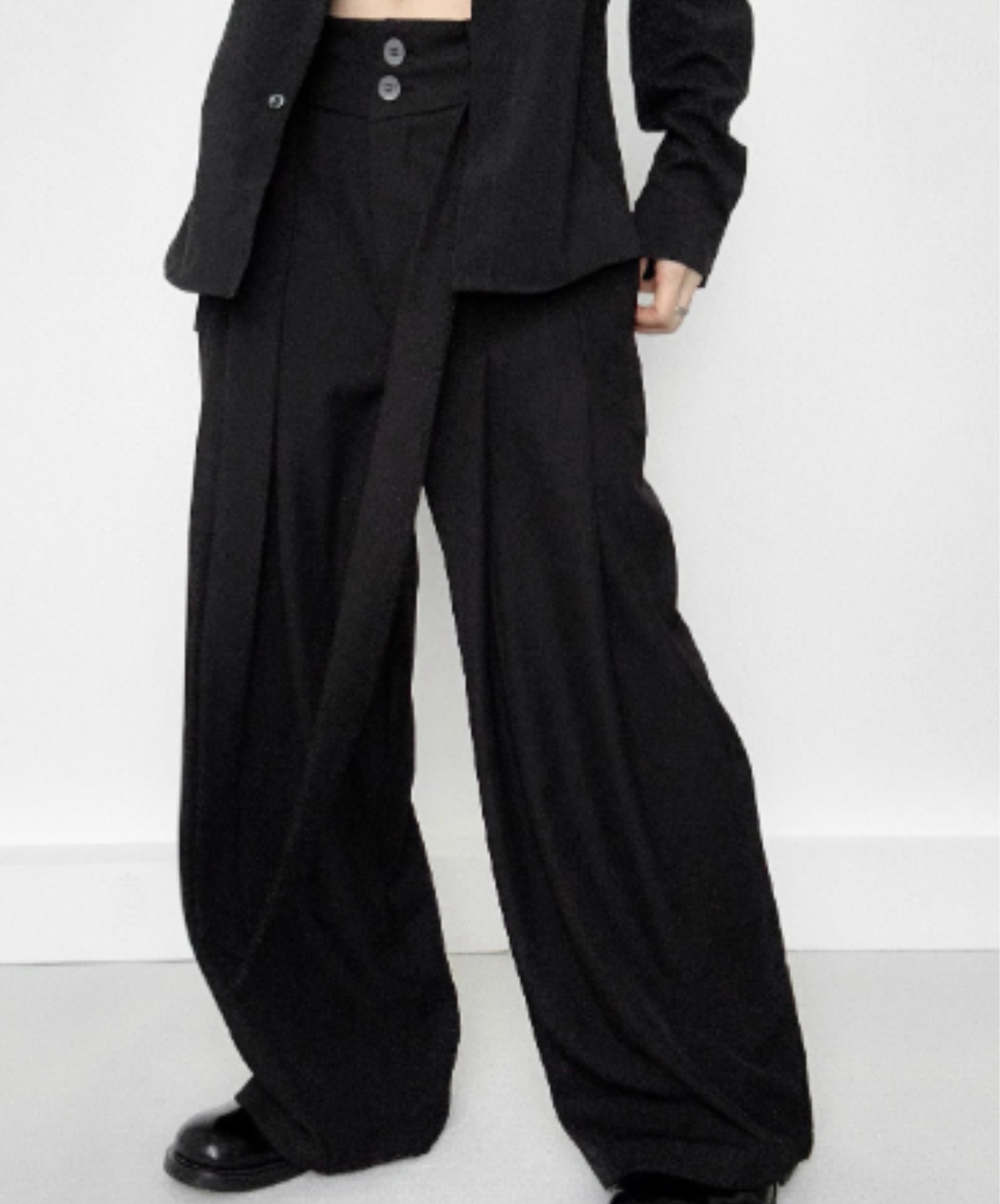 belt design straight casual slacks pants EN2964