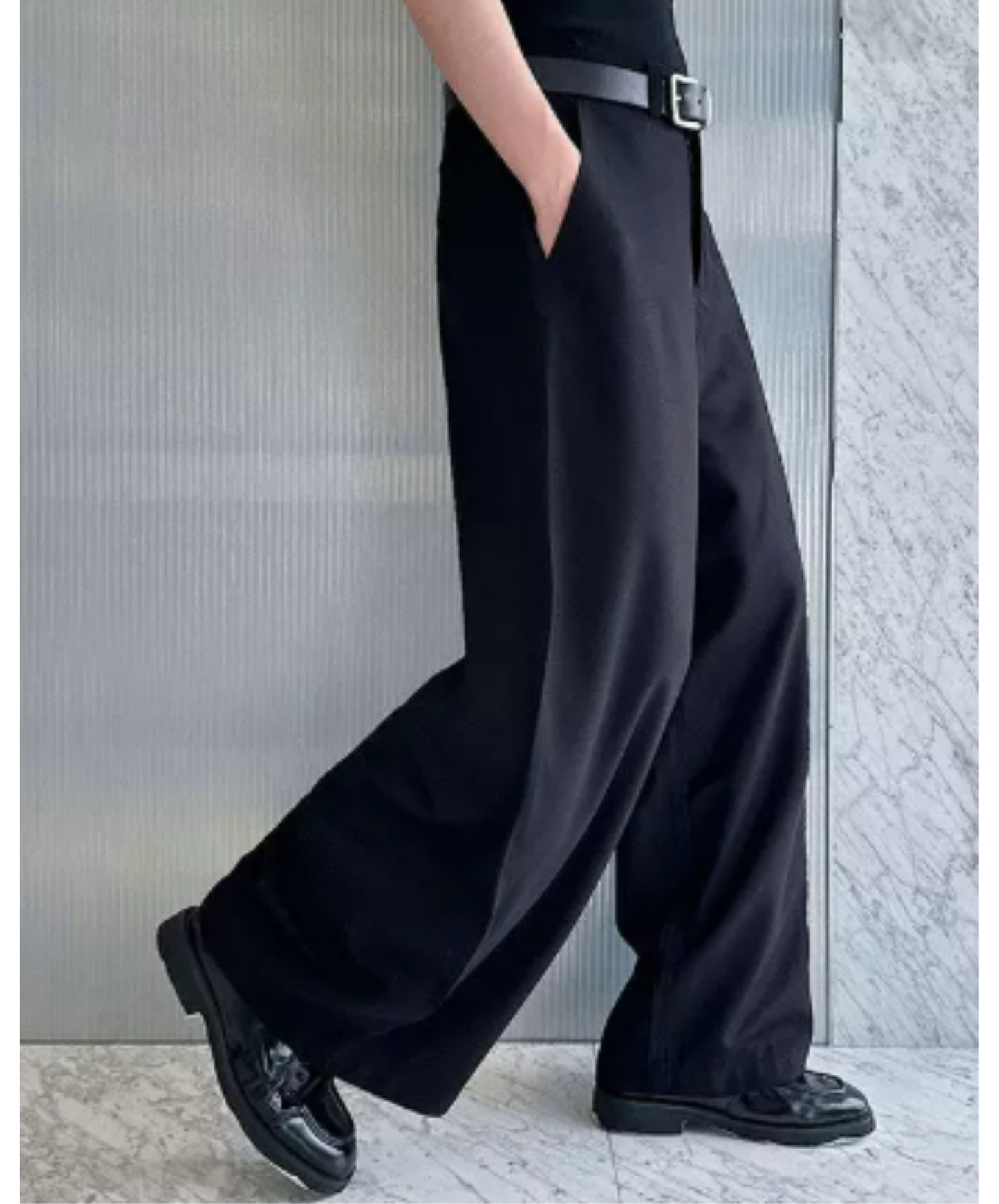 smooth, flowing texture and drape wide pants EN2949