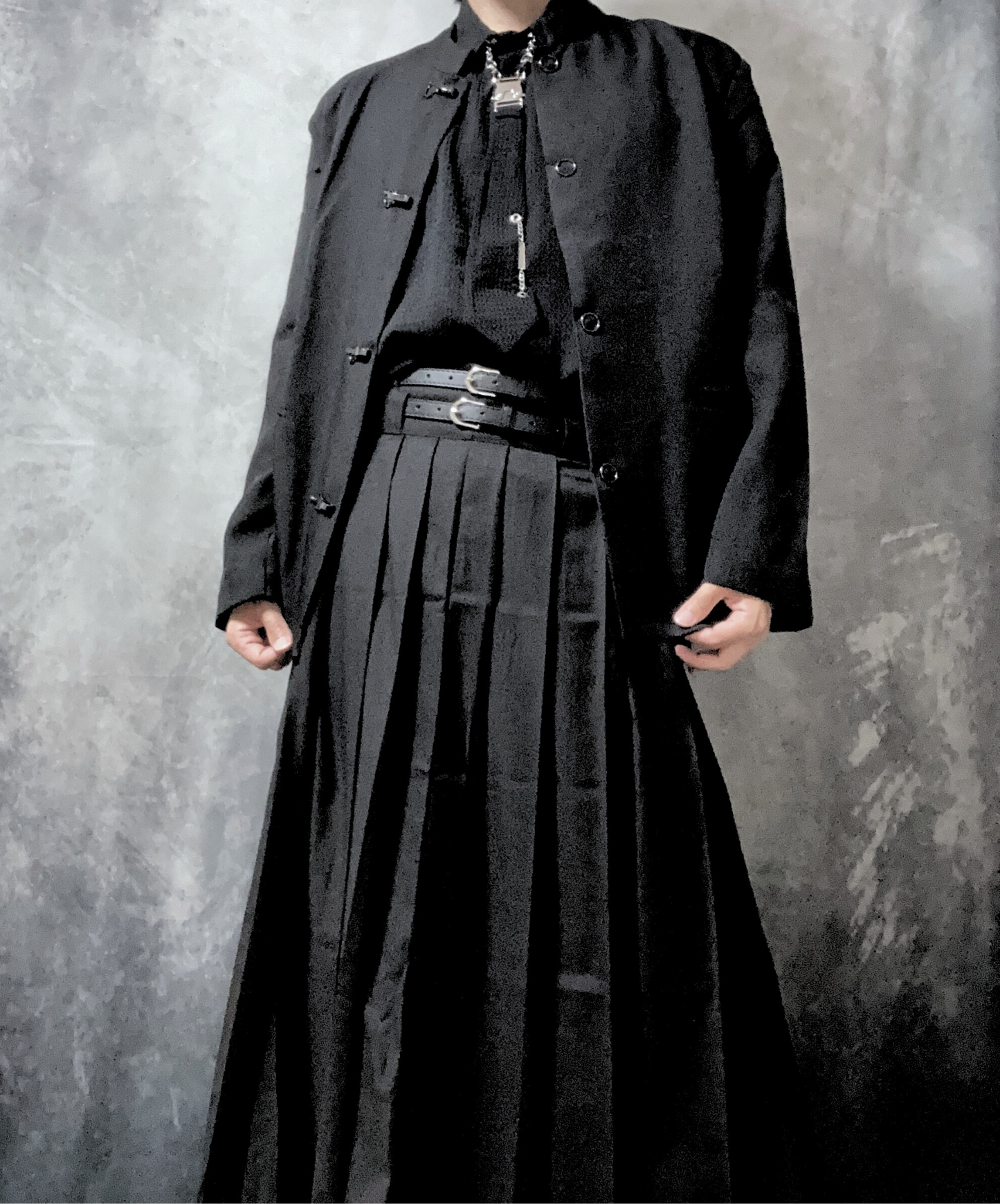 【style51】dark mode outfit set EN1848（jacket + shirt + skirt set）