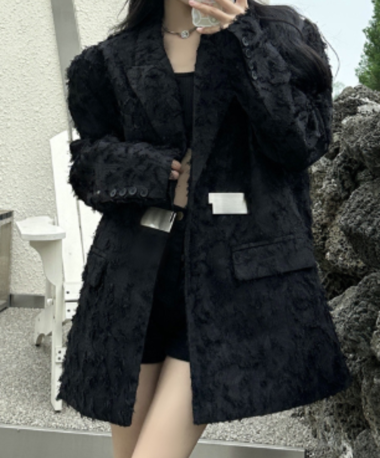 3d fringe metal buckle jacket EN3168