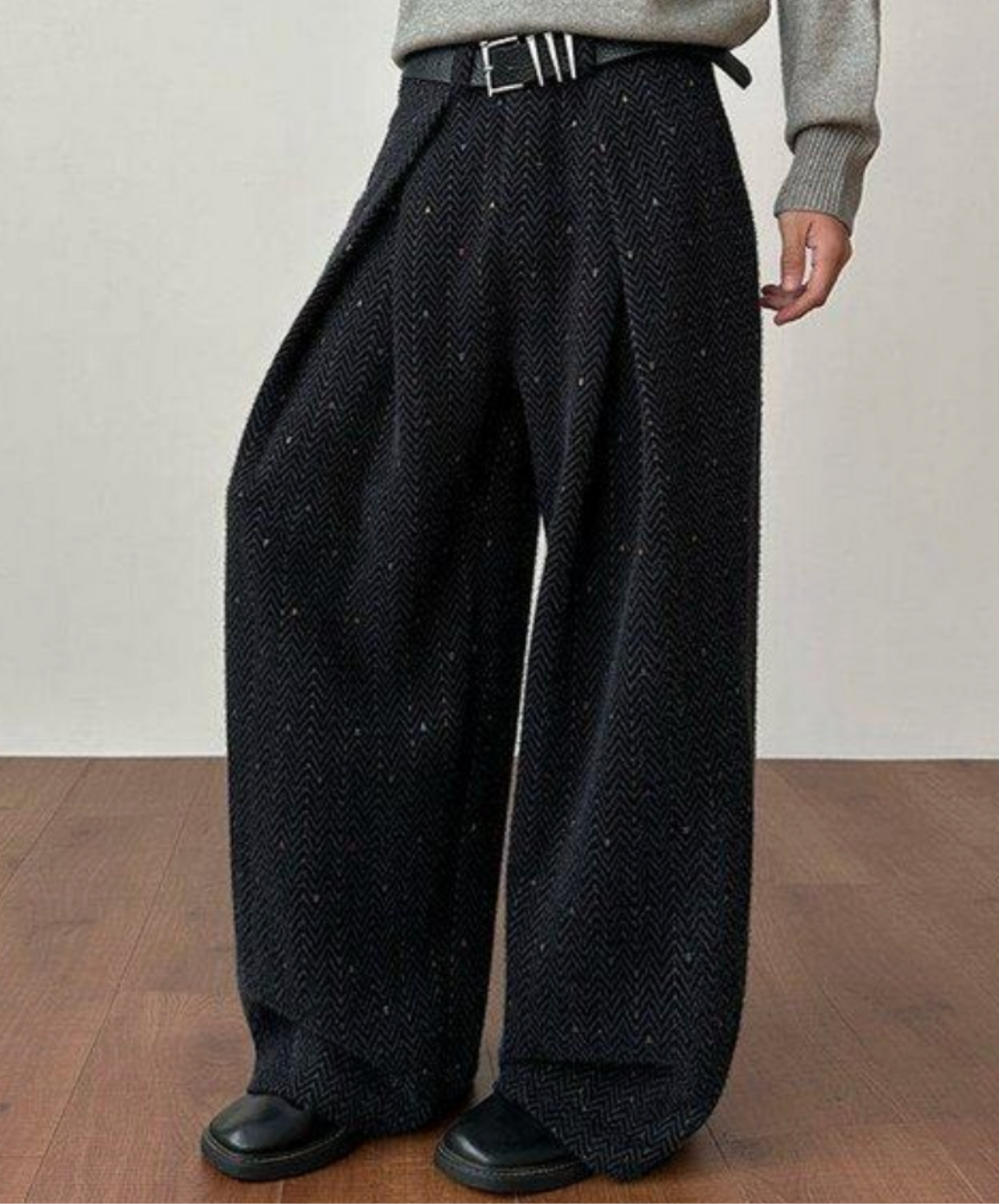 embroidery stripes wide pants EN2650