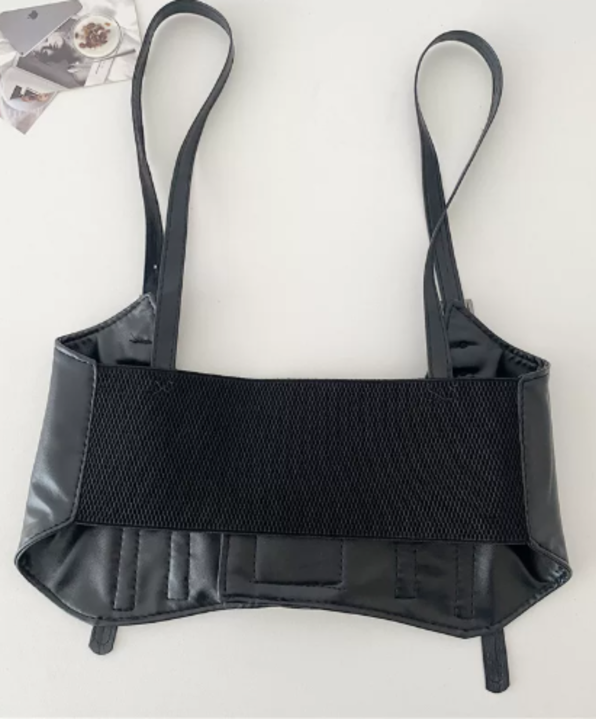 double-buckle shoulder strap corset belt EN3265