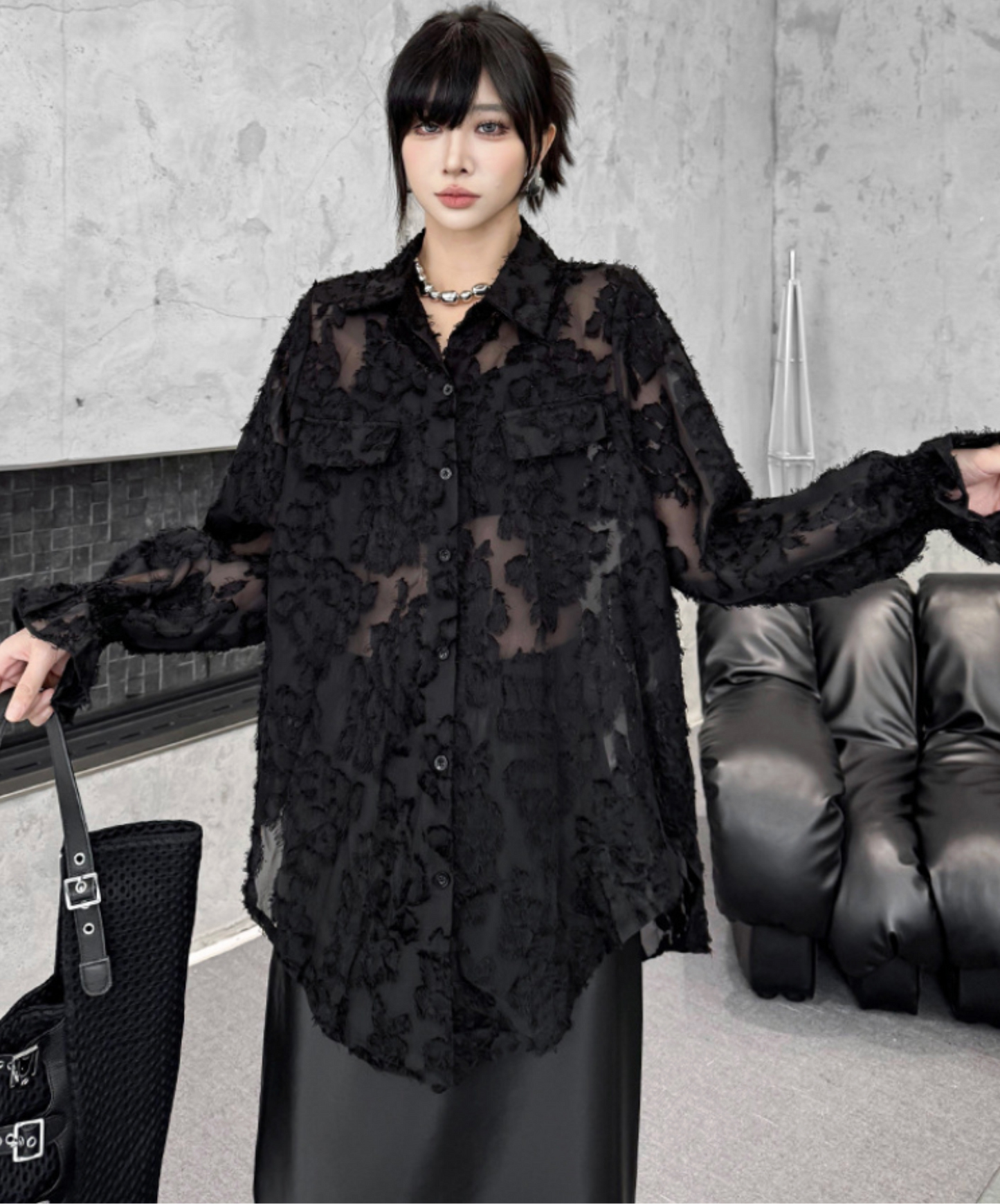 european style 3d floral pattern shirt EN2713