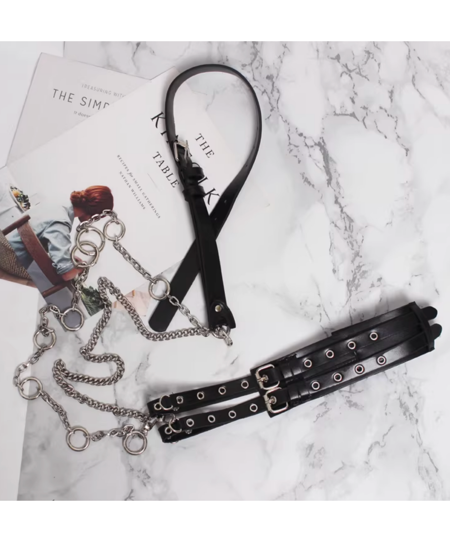 punk-style off-shoulder waist chain belt EN2790