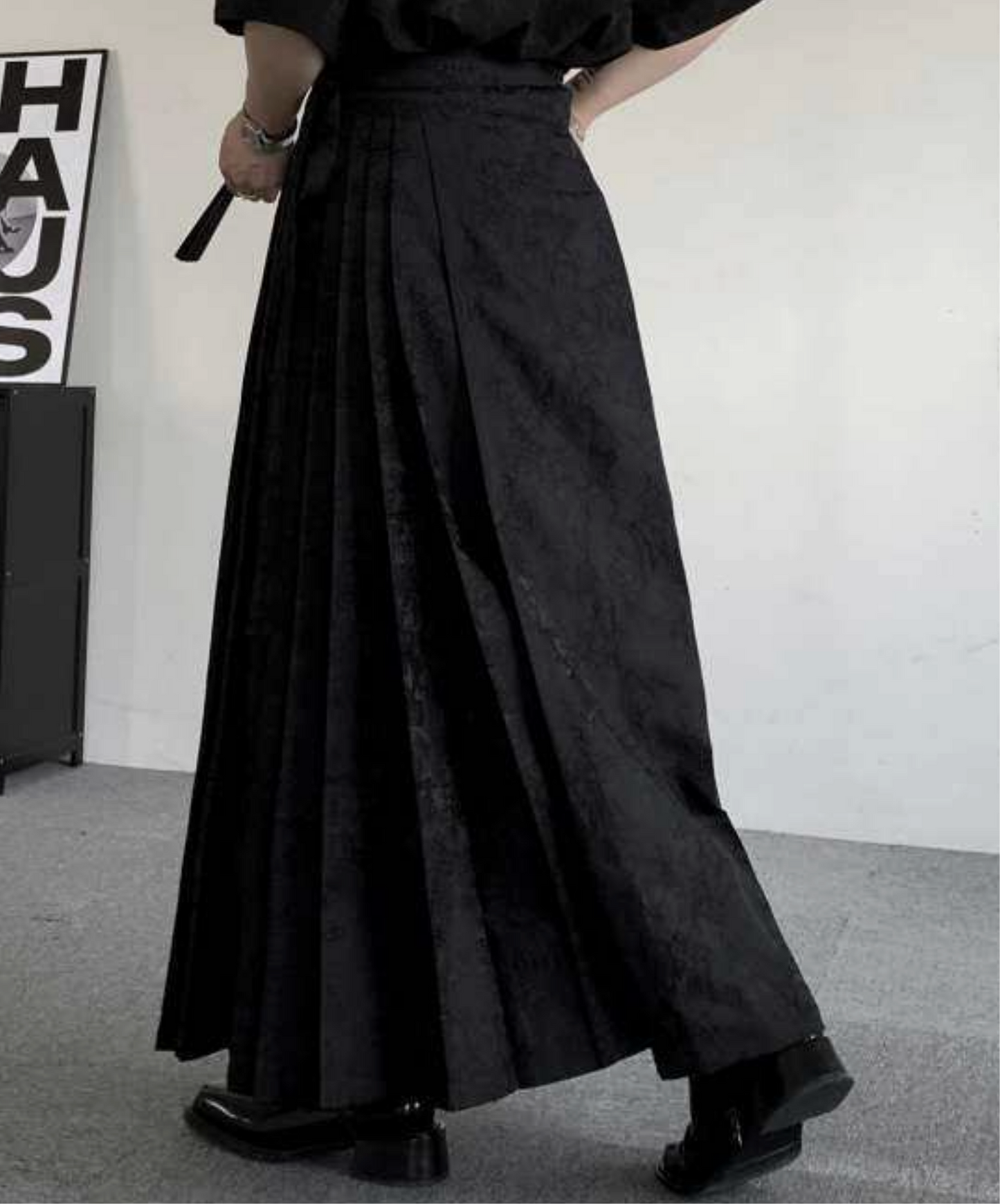 jacquard pleated loose fit skirt EN2705