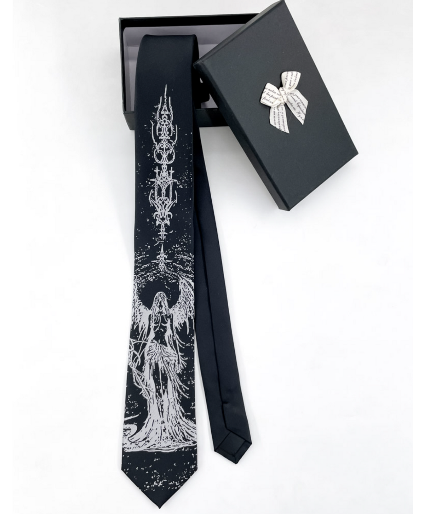 hell goddess motif punk rock necktie EN1714