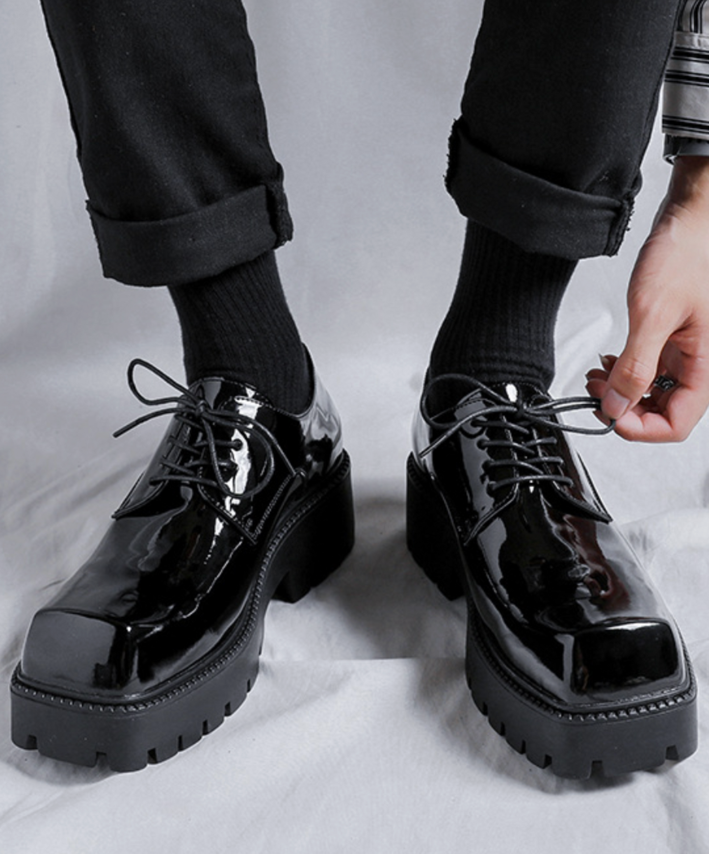 british style platform mid heel shoes EN2498