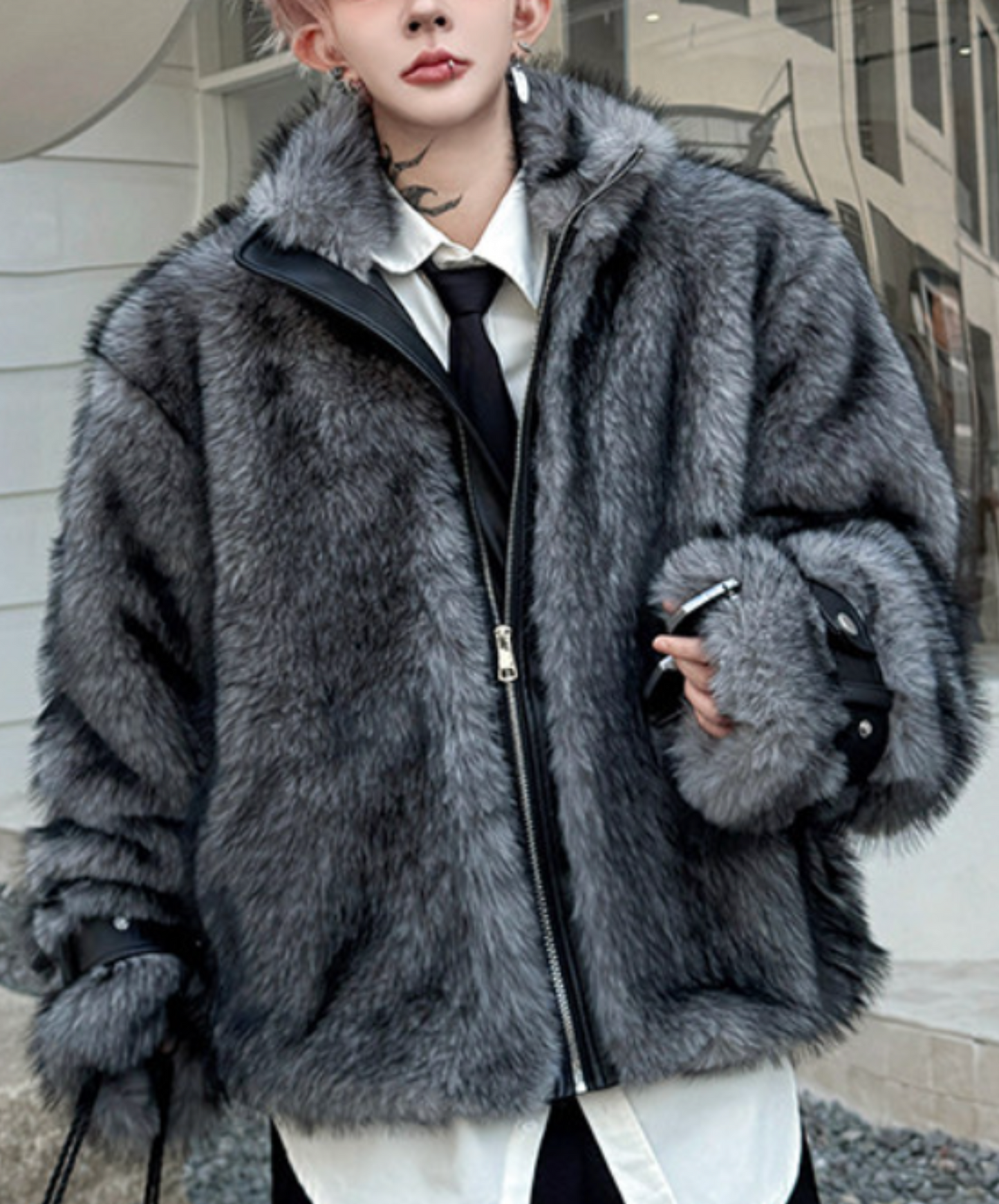 wolf-style fake fur jacket EN2618