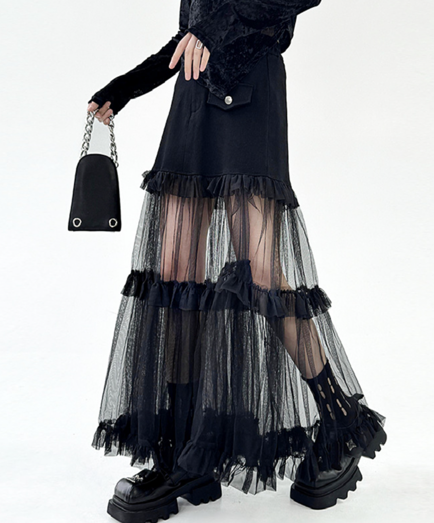 tulle tiered frills skirt EN2306