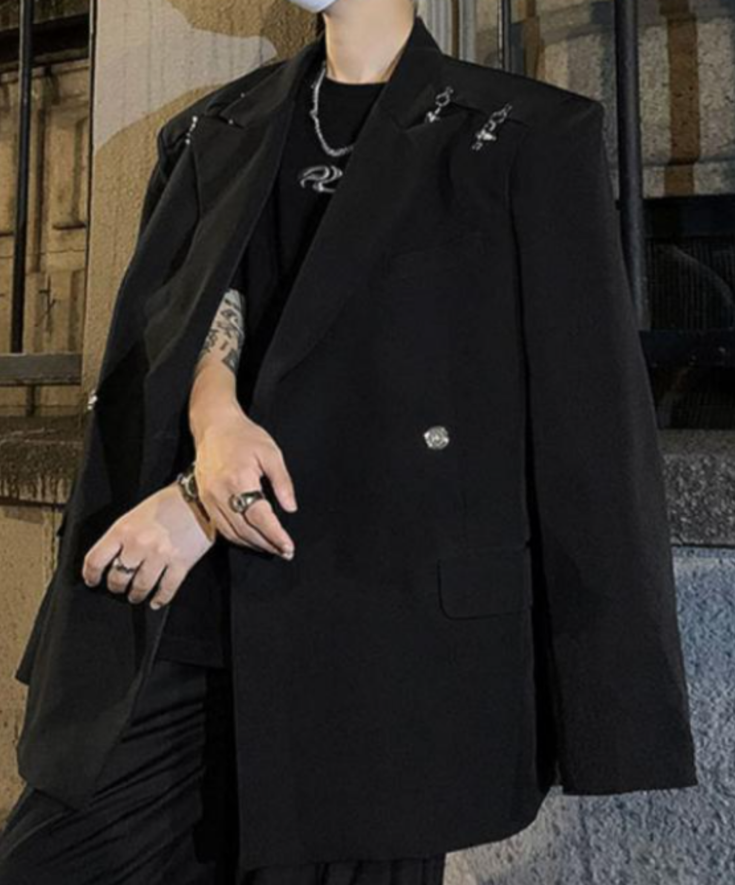 【style82】dark mode outfit set EN2553（jacket + shirt + pants set）