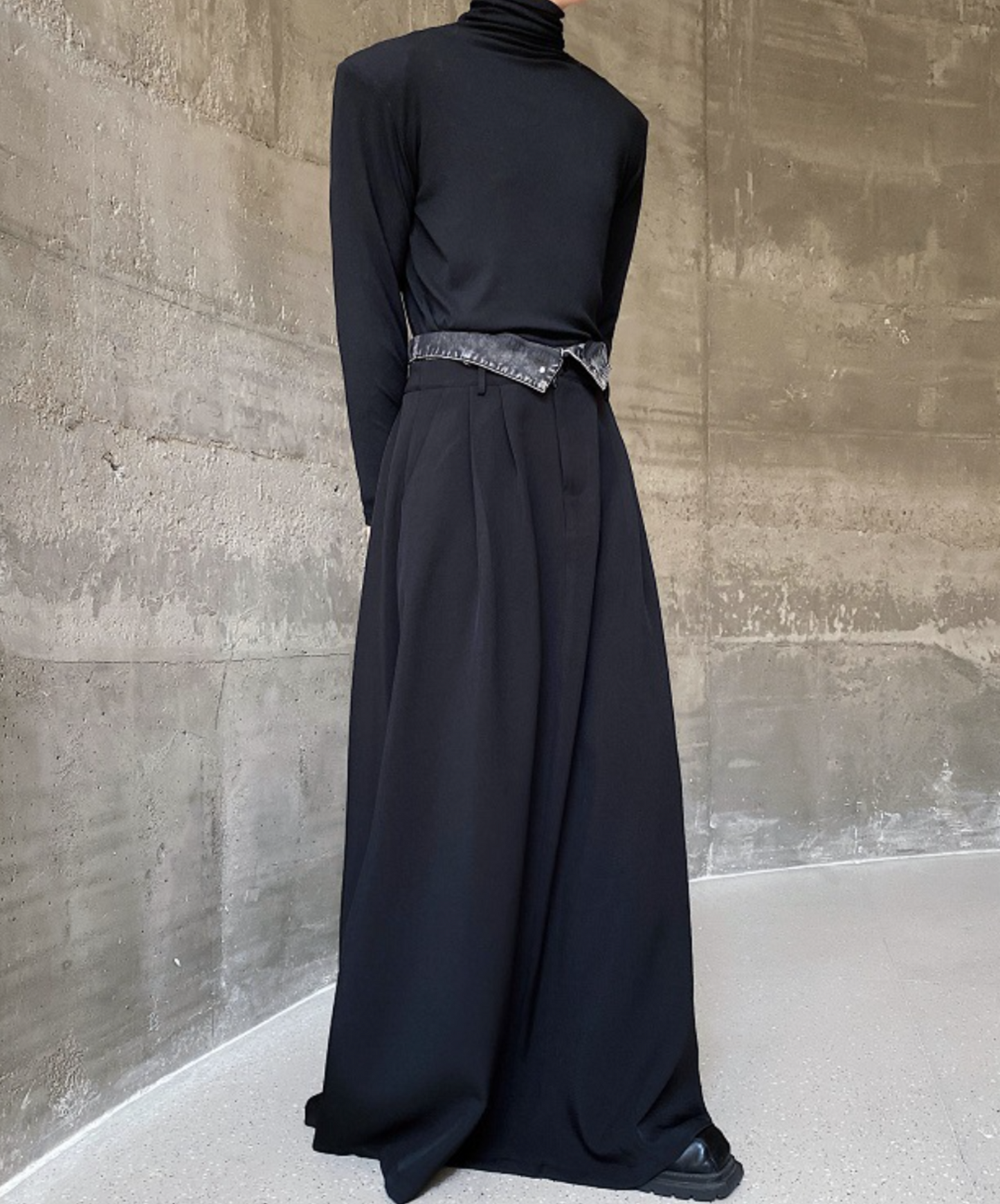 dark double waist long skirt EN1519