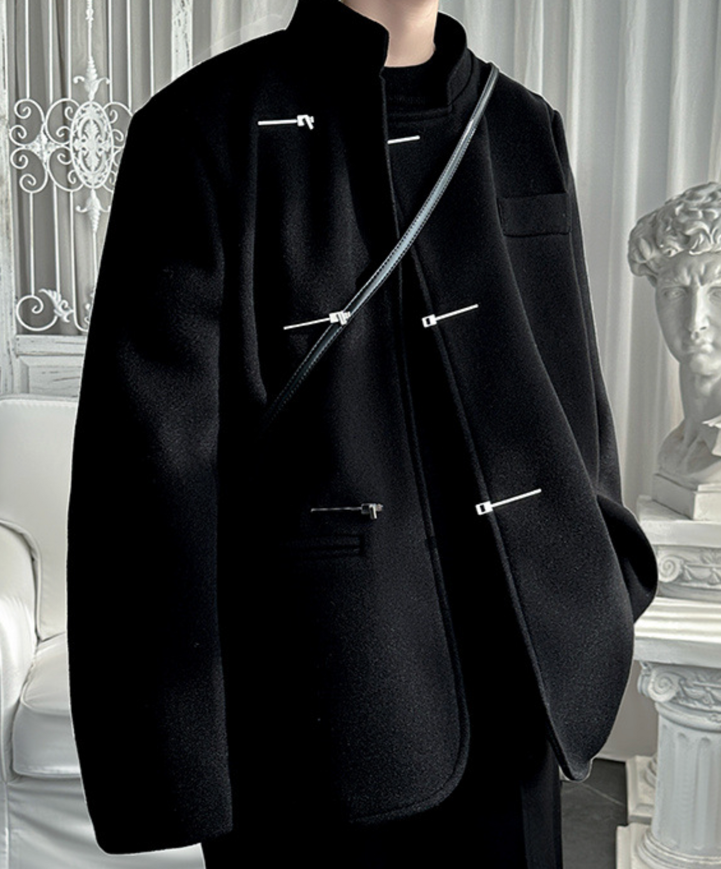 chinese style button stand collar jacket EN2398