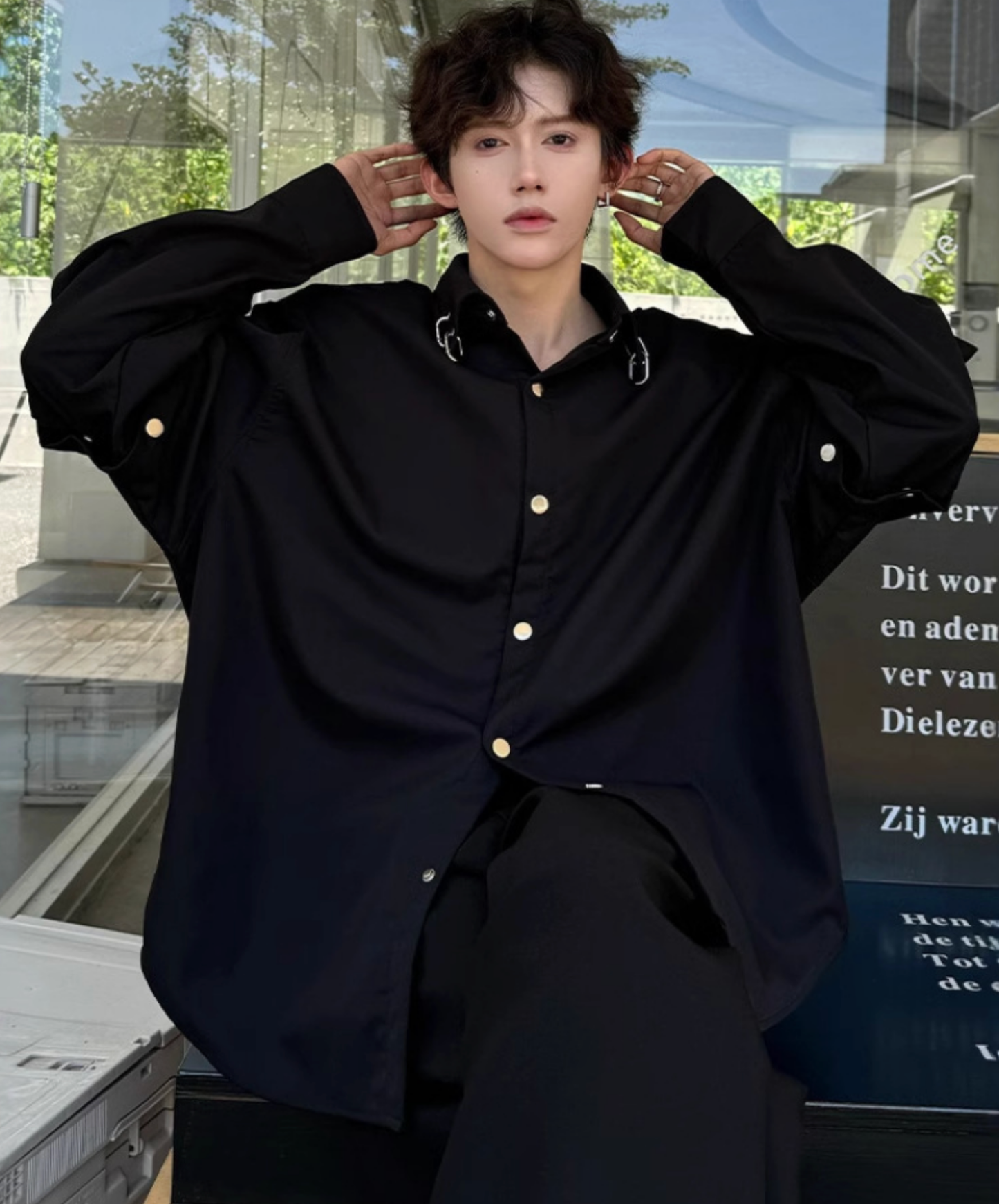 chainring decorative rivets shirt EN2687