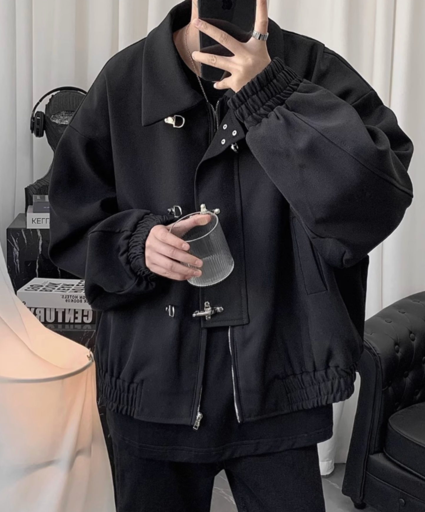 airplane button windproof jacket EN2733