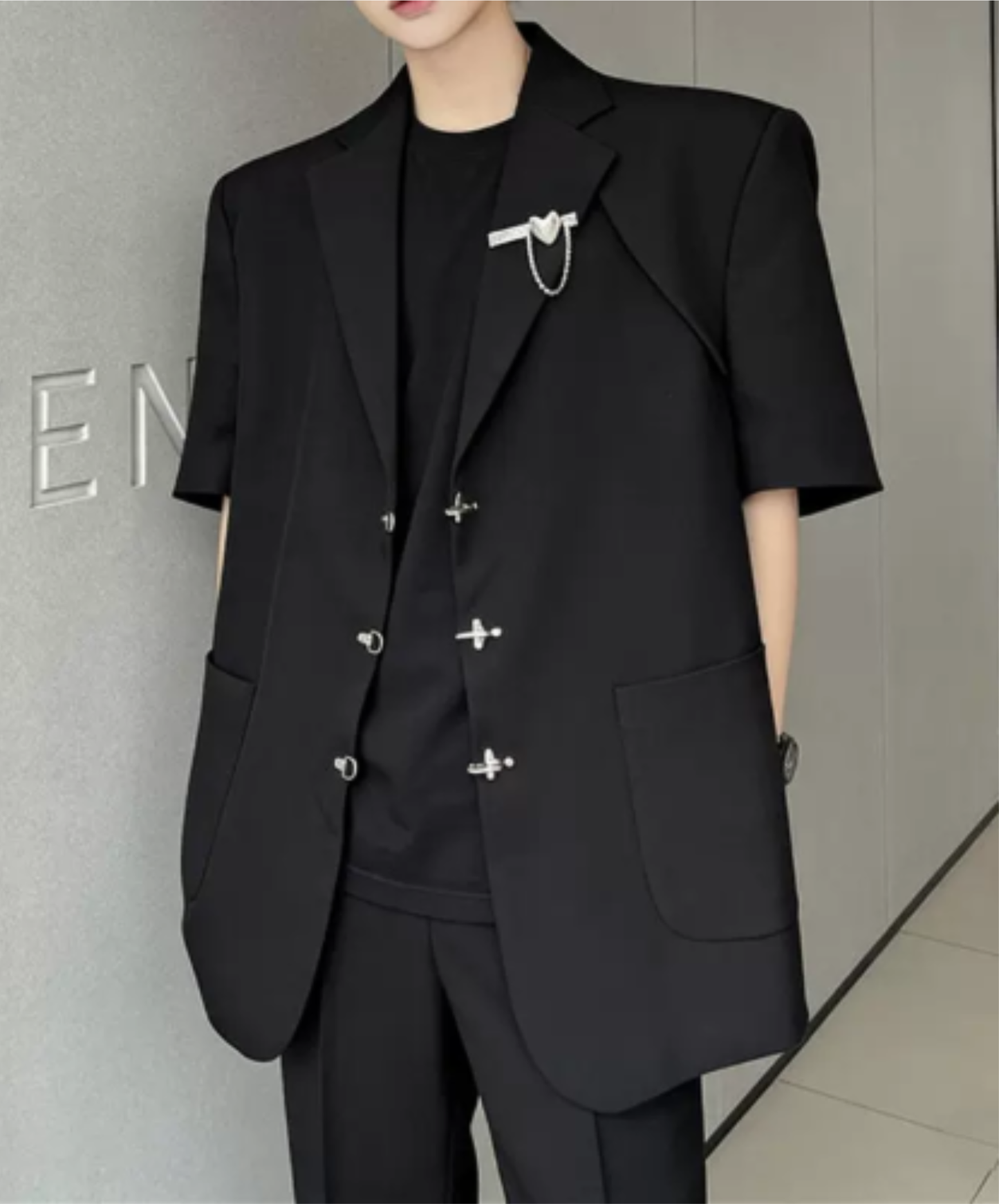 【style101】dark mode outfit set EN2995（jacket + pants set）