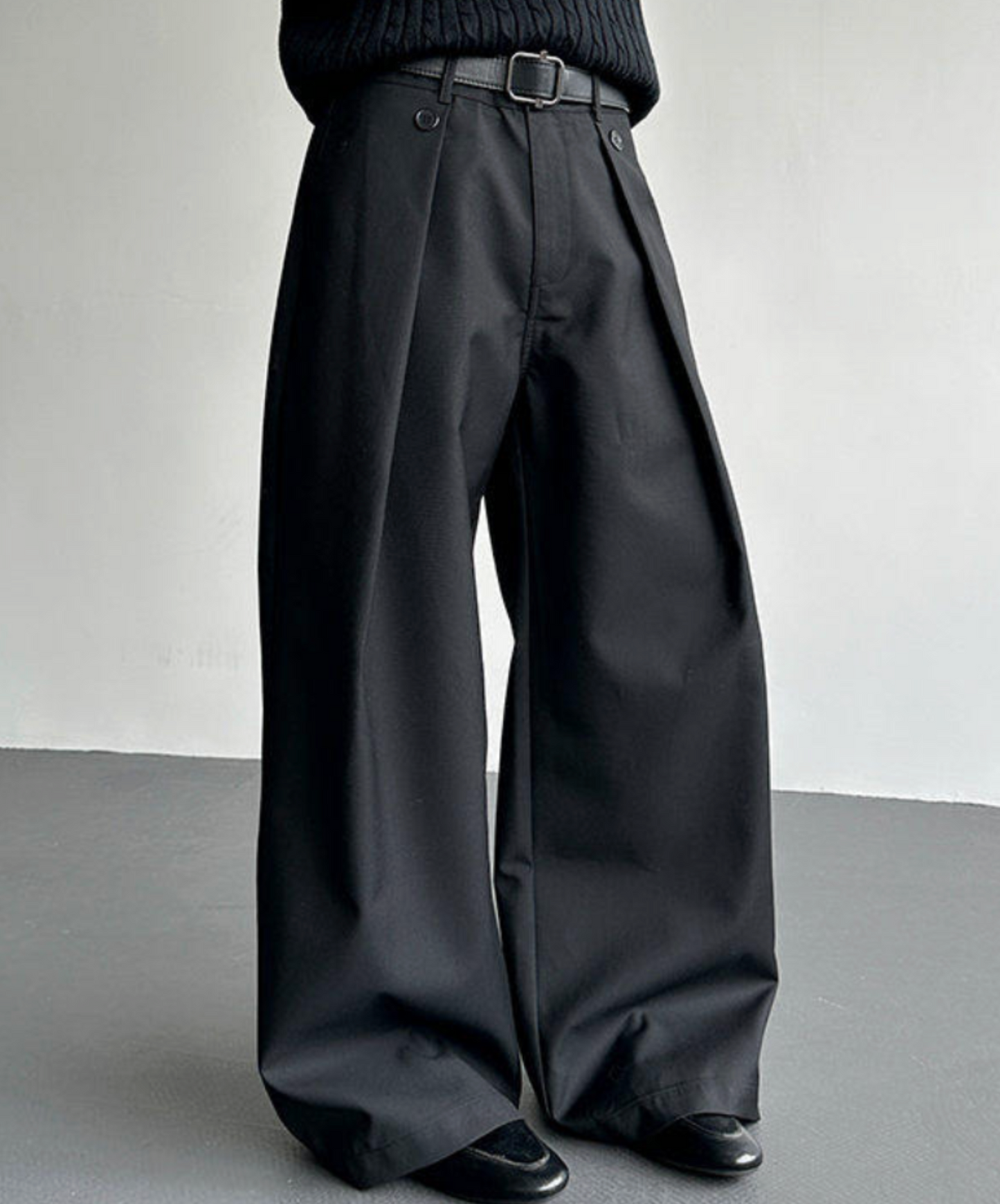 a-line draped cut wide pants EN2649