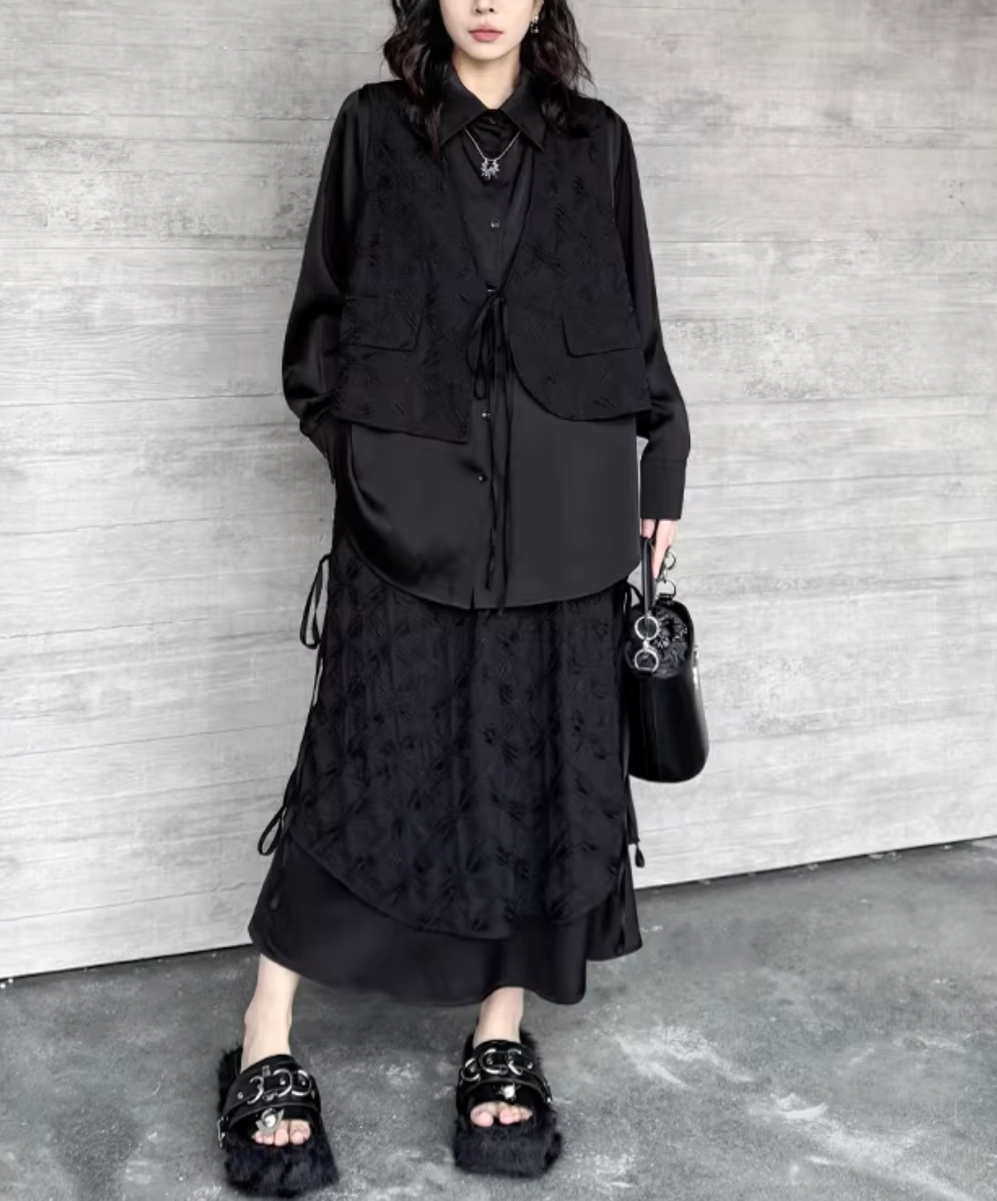 dark fake two-piece irregular style skirt EN2807