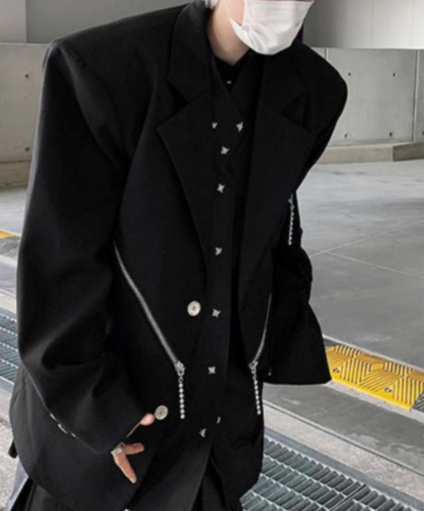 【style79】dark mode outfit set EN2535（jacket + shirt + pants set）