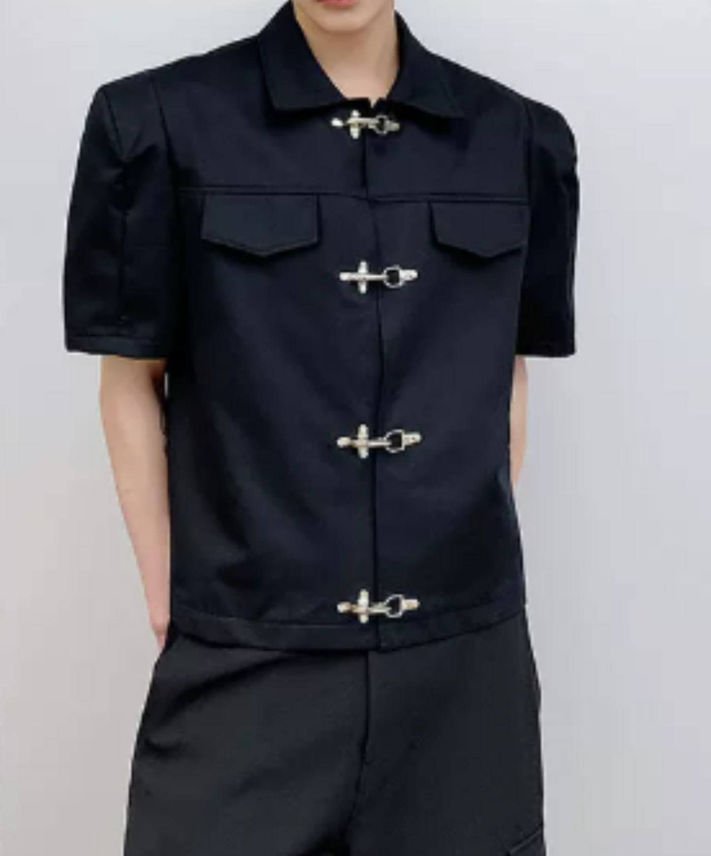 airplane button slim shirt EN2899