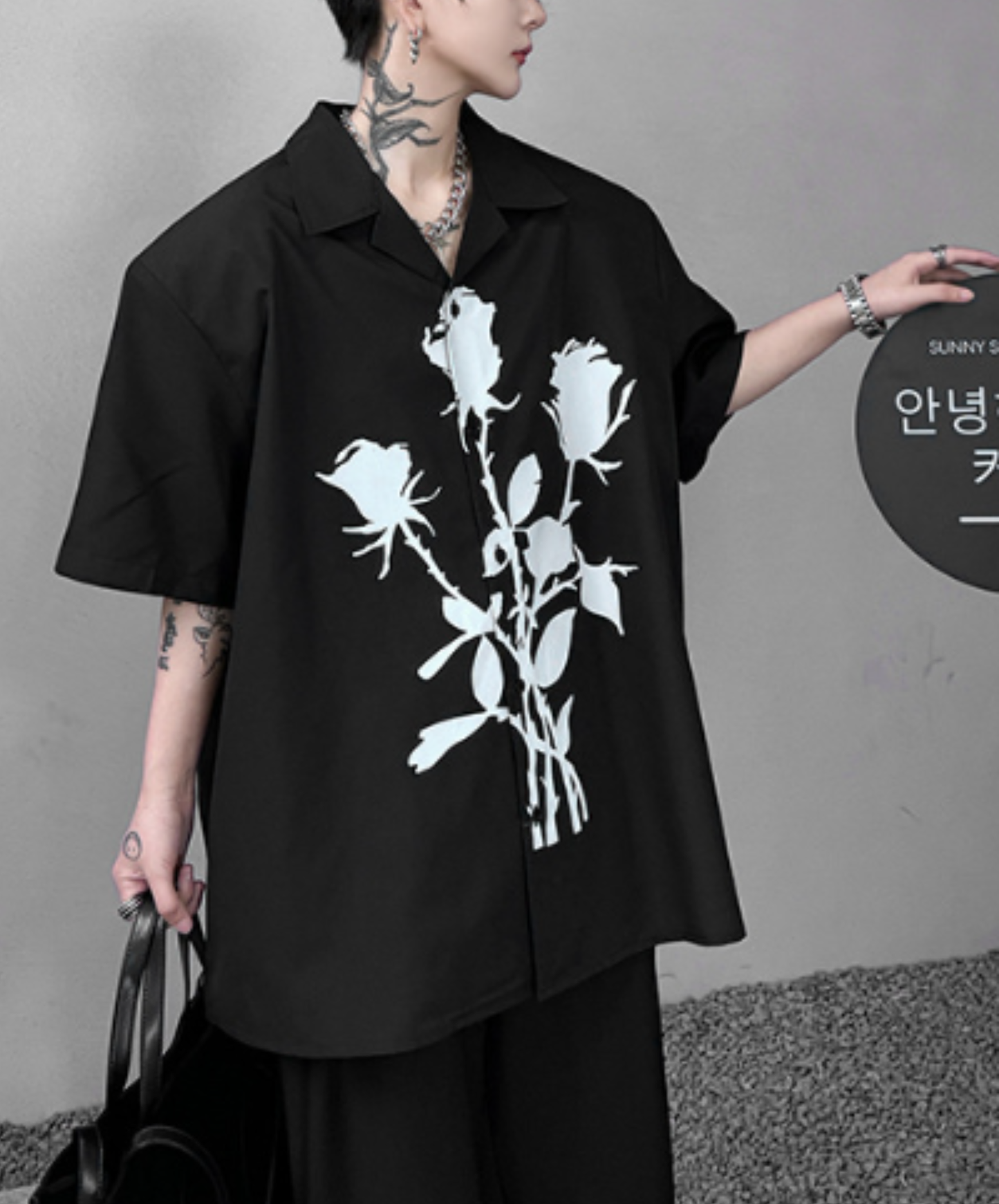 rose silhouette print shirt EN2905