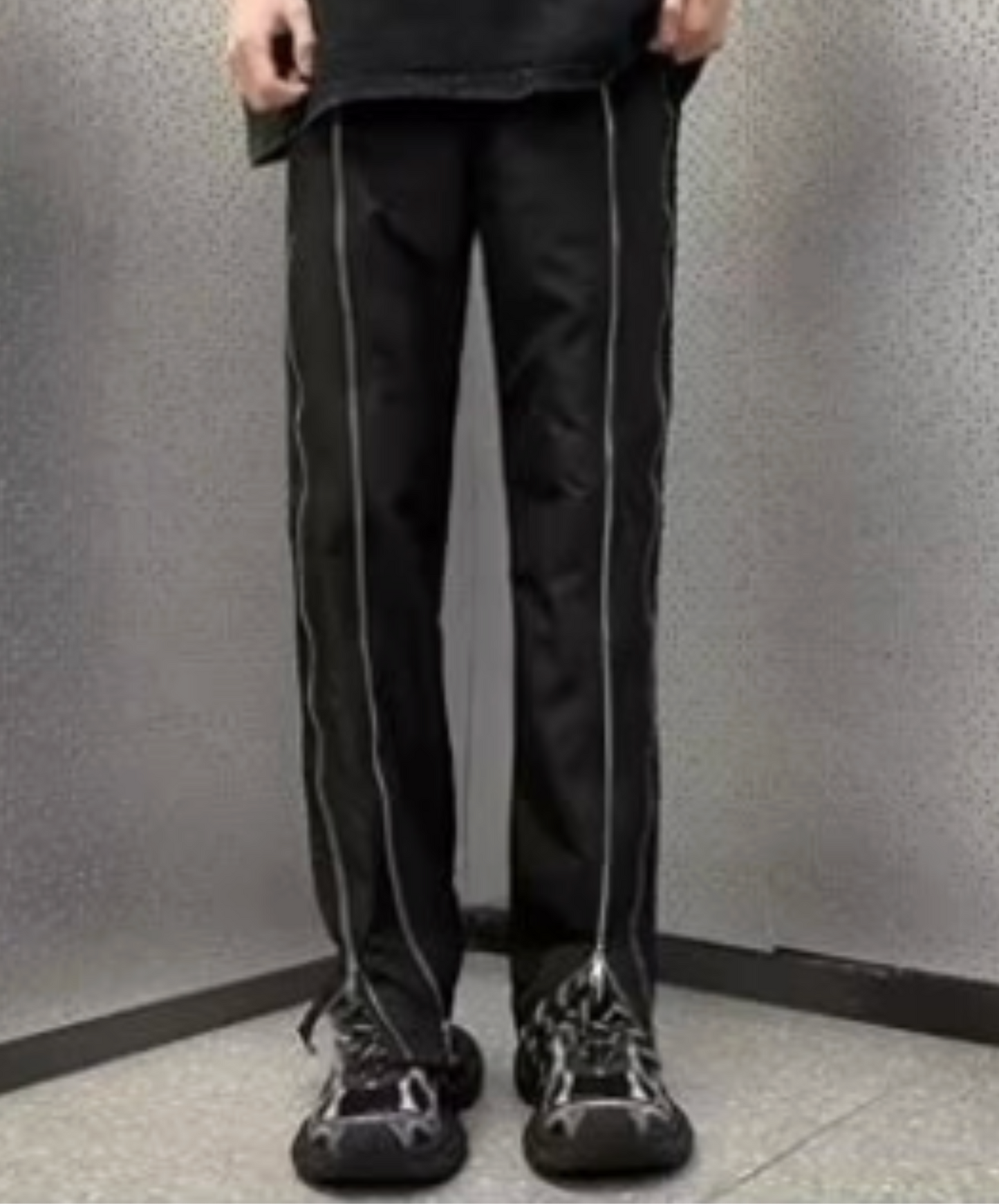 double zipper line pants EN2409